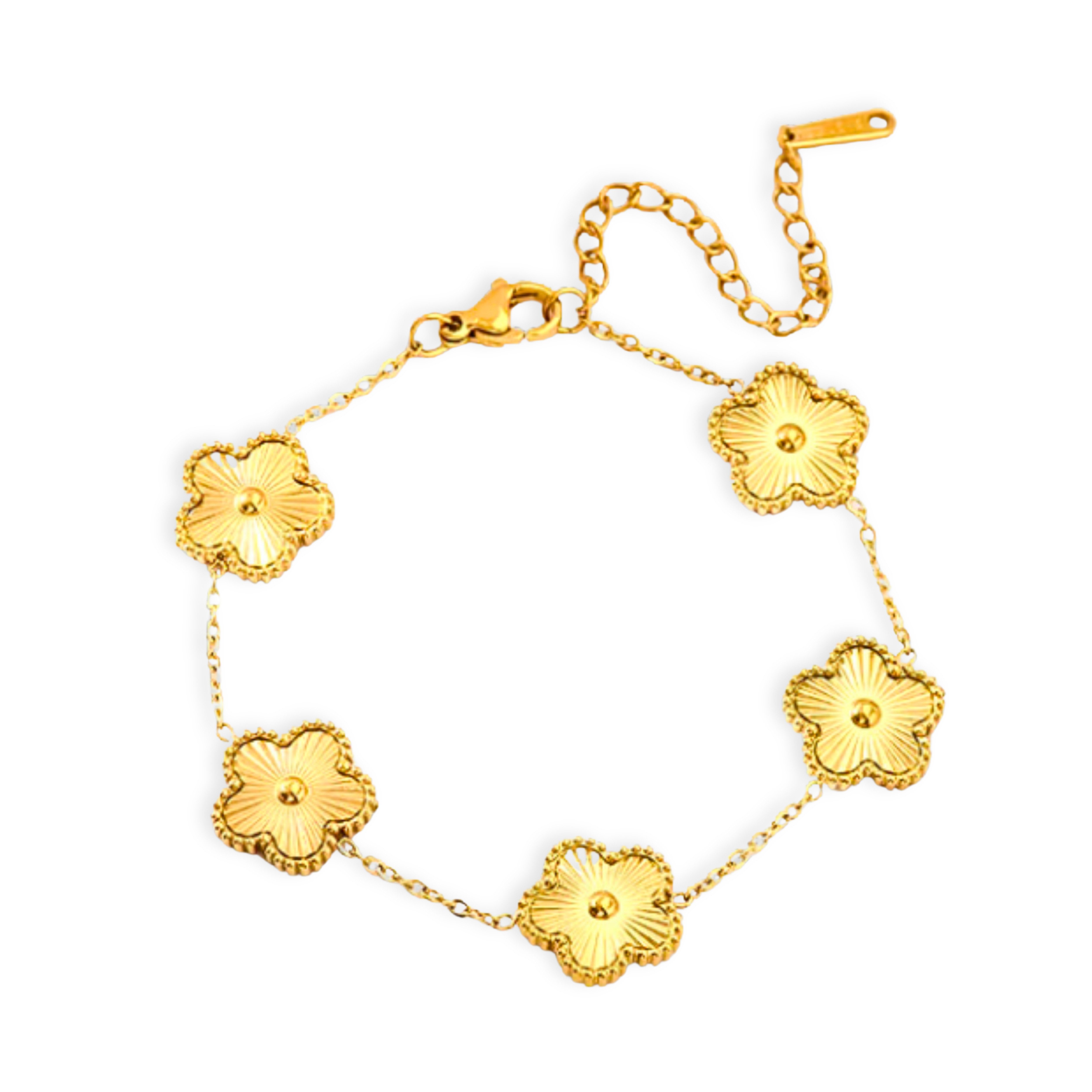 Felino Armband Blume Kleeblatt Glück Liebe Armkette Gold Schwarz Damen Frau günstig online kaufen