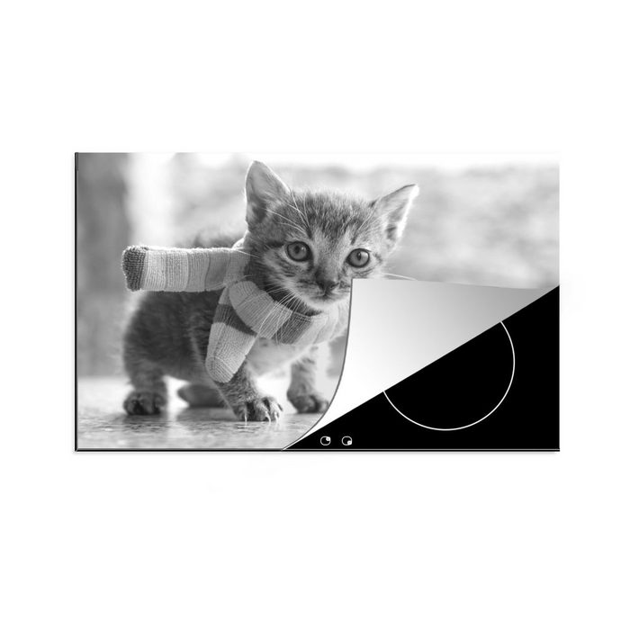 MuchoWow Herdblende-/Abdeckplatte Kätzchen - Halstuch - Farben - Mädchen - Kinder - Kinder - Kind Vinyl (1 tlg) Ceranfeldabdeckung für die küche Induktionsmatte
