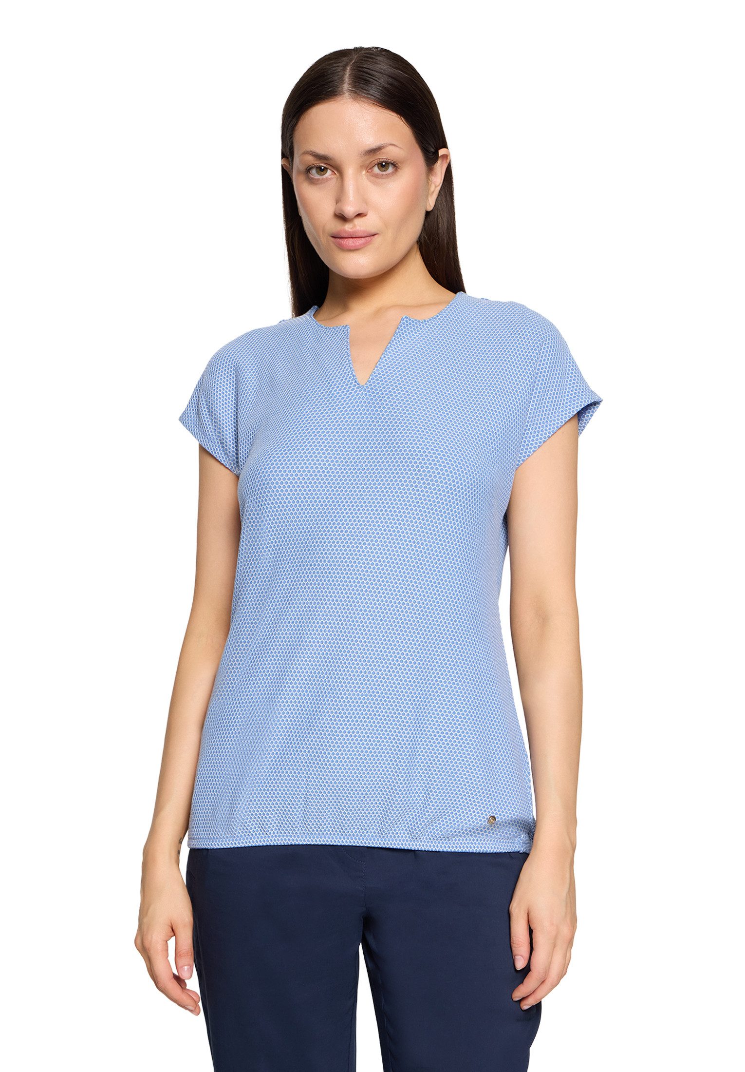 Kurzarmshirt Damen mit Struktur