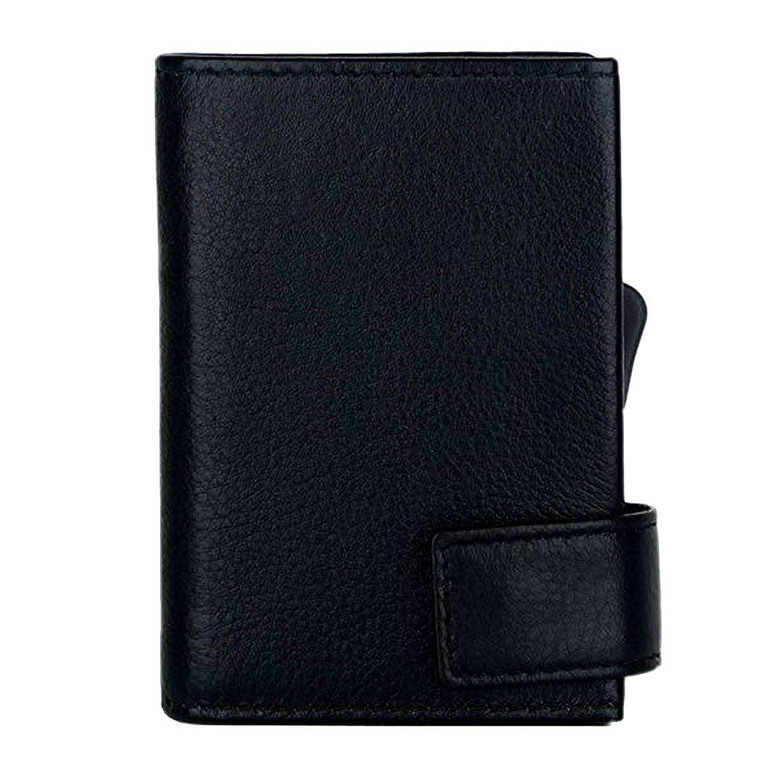 SecWal Geldbörse RFID Leder mit SW3, Geldbörse RFID Schwarz Münzfach Kartenetui Schutz Portemonnaie