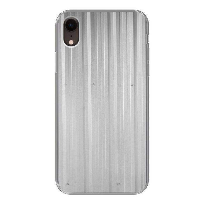 MuchoWow Handyhülle Wellbleche - Metall - grau Handyhülle Apple iPhone XR Smartphone-Bumper Print Handy