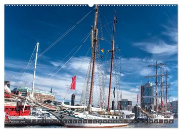 CALVENDO Wandkalender Hamburg - Ahoi zur großen Hafenrundfahrt (Premium, hochwertiger DIN A2 Wandkalender 2023, Kunstdruck in Hochglanz)