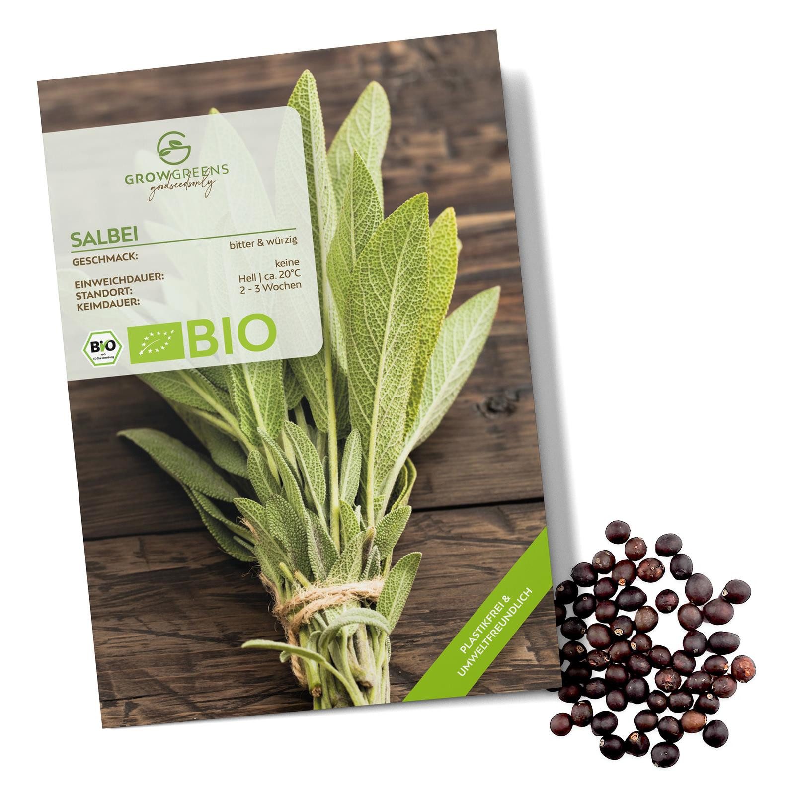 Kräutersamen BIO Salbei Samen - Heilkräuter Saatgut aus bio. Anbau (30 Korn)