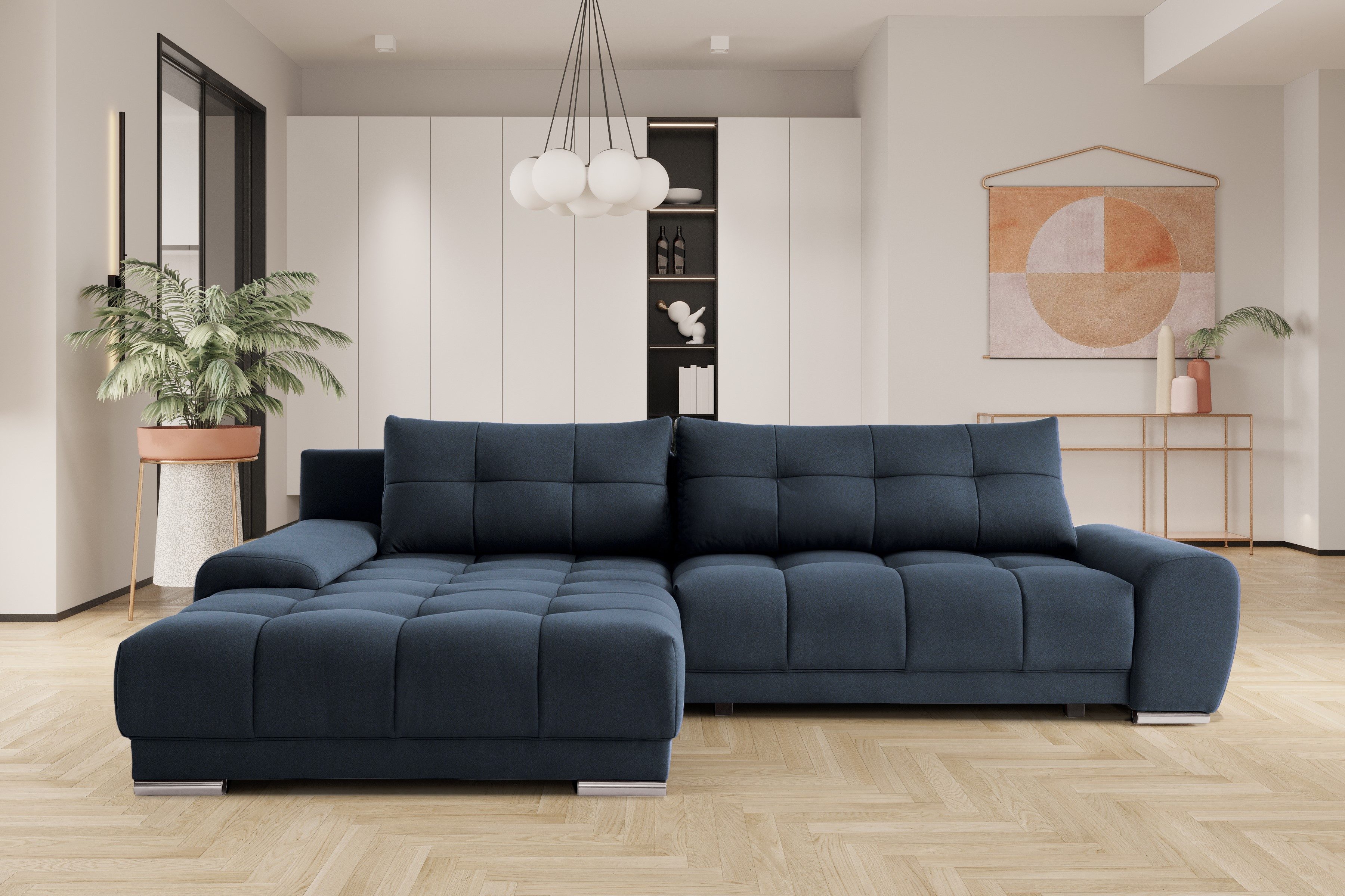 Kaiser Möbel Chaiselongue Ecksofa mit schlaffunktion und bettkasten, Eckcouch WAVE, mit Relaxfunktion, made in Europe, mit Bettfunktion und Staukasten