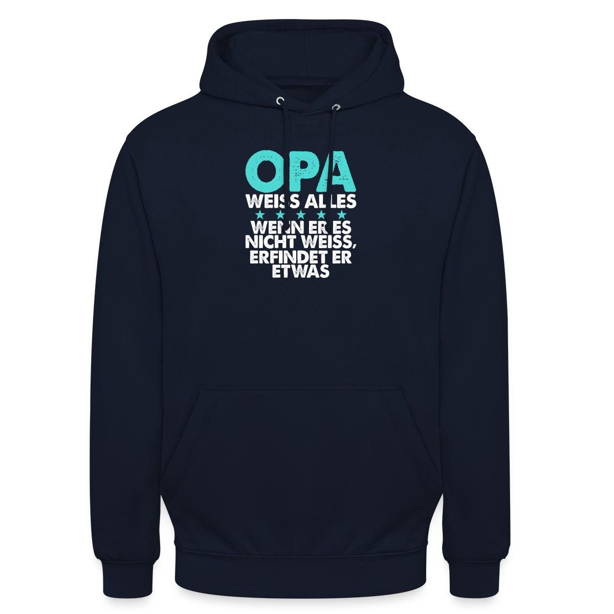 Hoodie Opa Weiß Alles Wenn Nicht Erfindet Er Es Unisex Hoodie