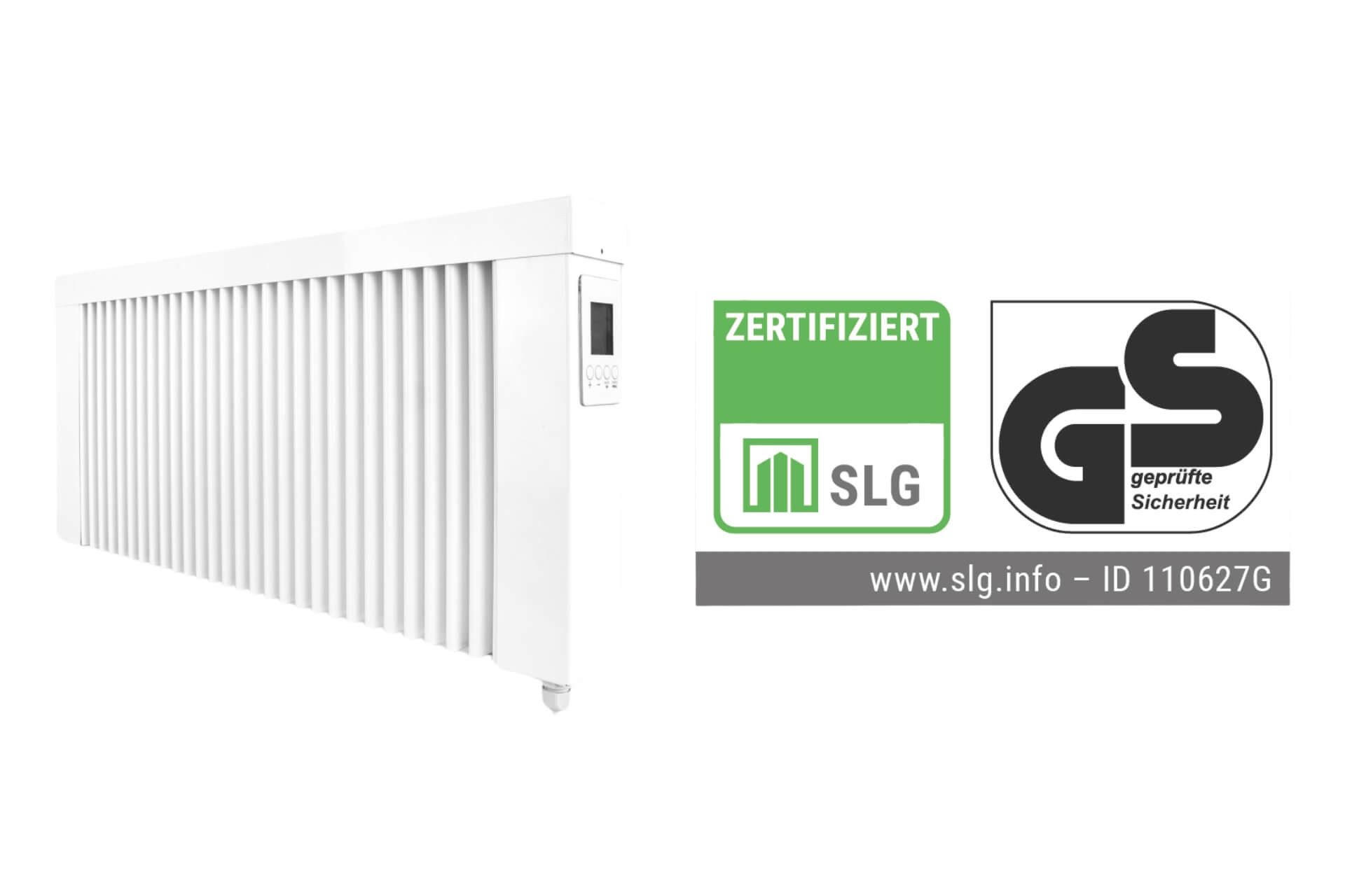 eVARMO Elektro-Heizkörper areo smart base GS, Digitales Thermostat mit LCD-Display und 4 Knöpfen