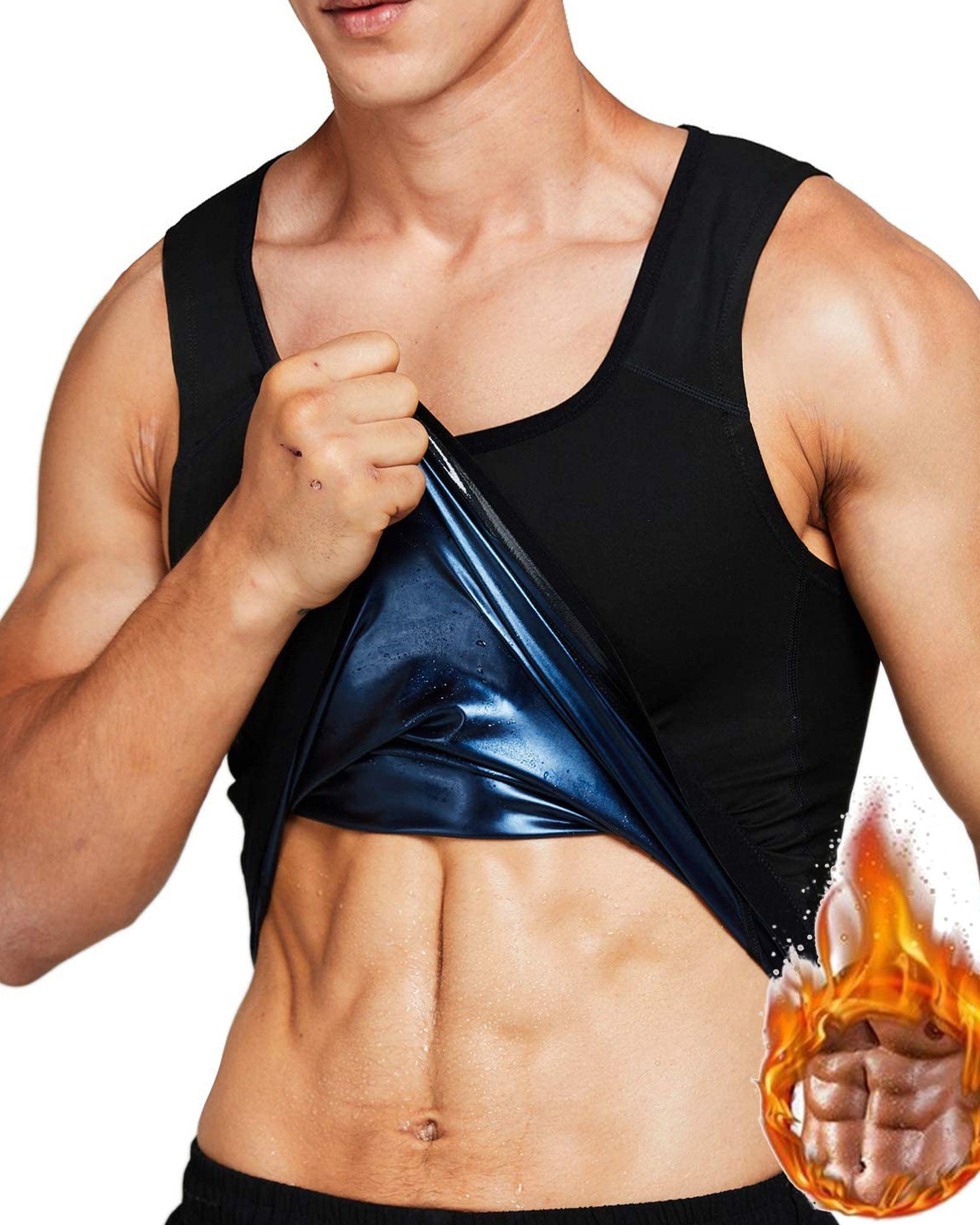 GOLDEN Schwitzanzug abnehmen Sauna Weste Tank Taille Top Herren Trainer Schwitzweste