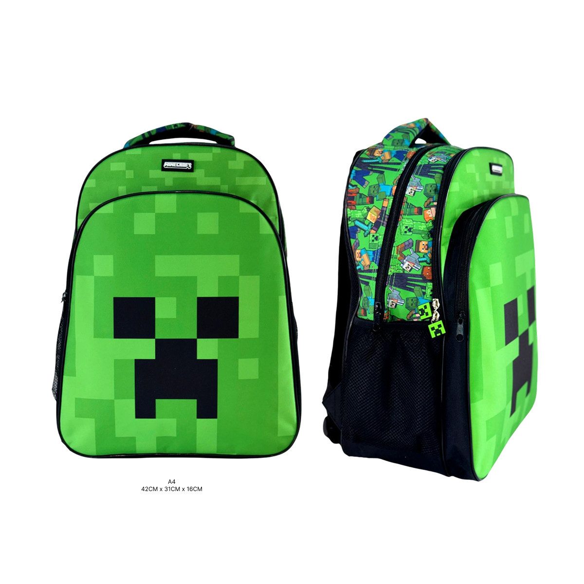 Minecraft Schulrucksack Minecraft Schulrucksack-Set XXL 11-teilig für Schule & Freizeit (11-tlg)