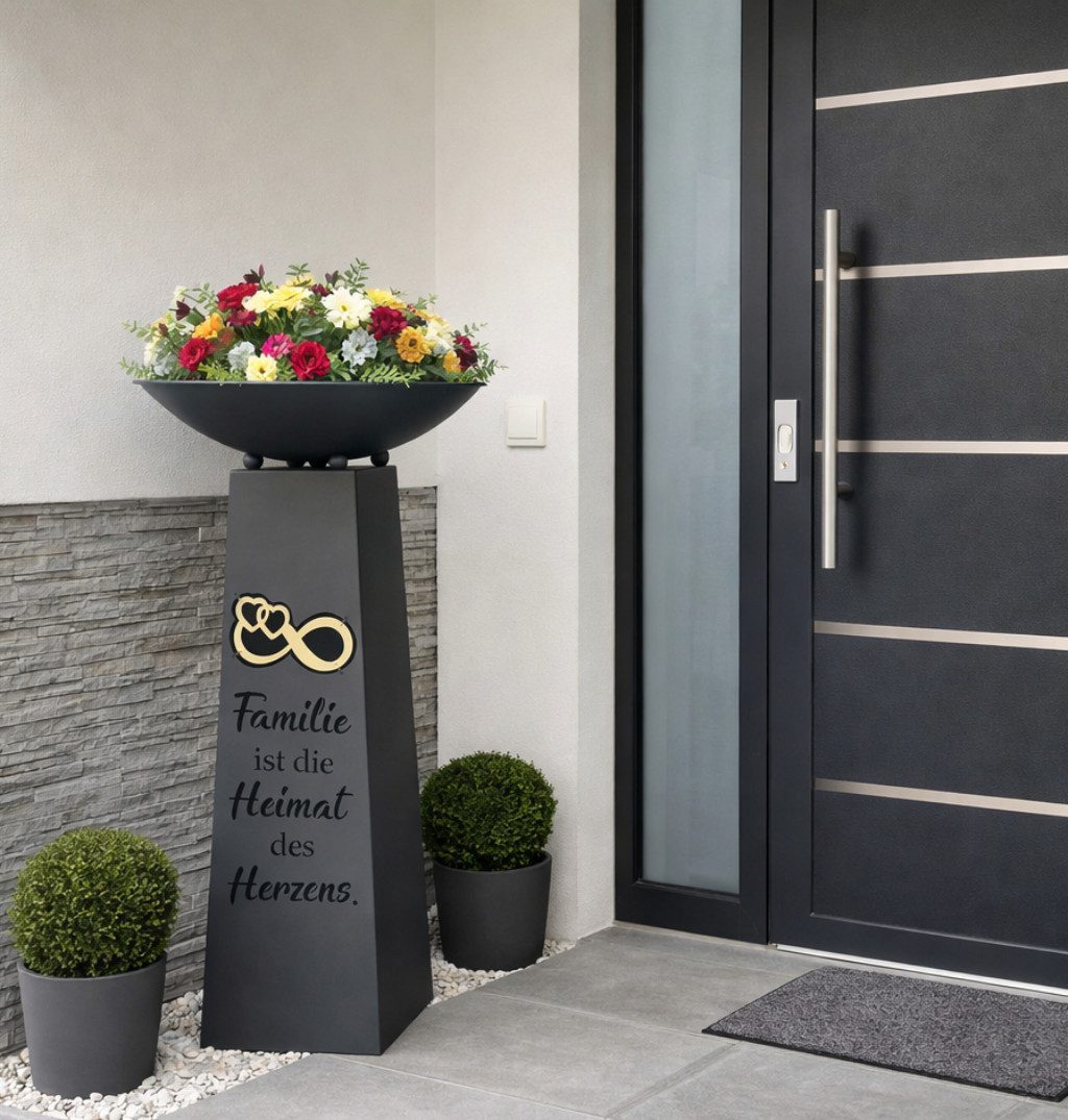 MF Dekoschale Schalenständer Herzensheim grau 95 cm mit Infinity Motiv (1 St)