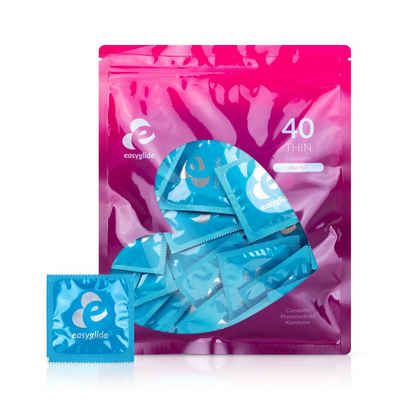 EasyGlide Kondome EasyGlide - Extra dünne Kondome - 40 Stück, 1 St., Extra dünn, Geschmacksneutral, 40 Stk., 54 mm