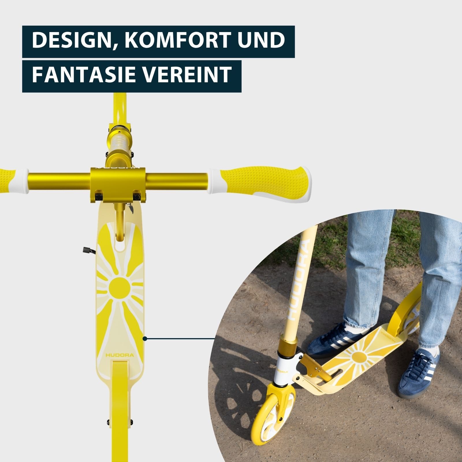 Hudora Scooter BigWheel® 205 Advanced Daydream Edition, einklappbarer, höhenverstellbarer Kick-Scooter – Bild 3 von 5