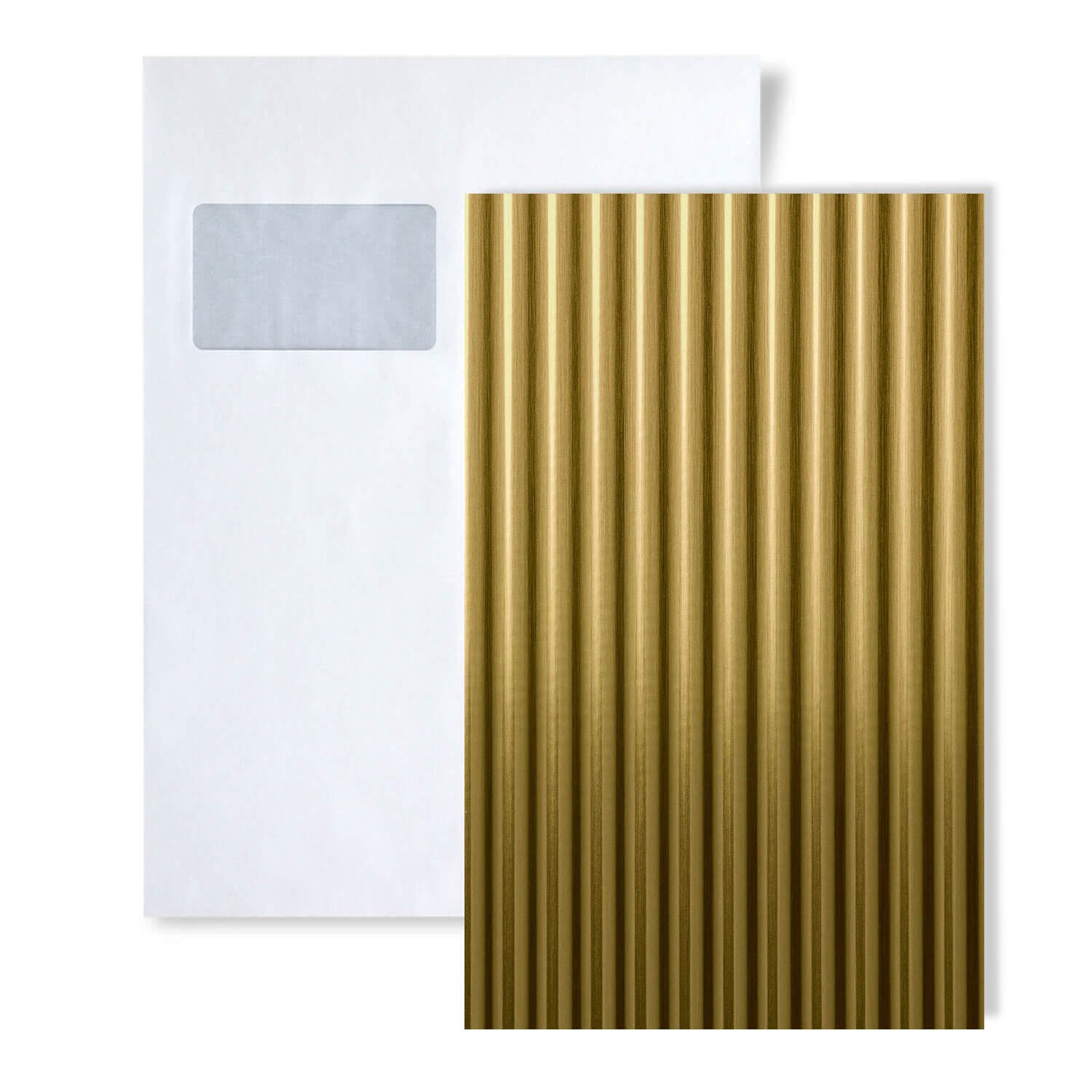 Wallface Wandpaneel 1 MUSTERSTÜCK S-29206 DIN A4 Wandpaneel MUSTER WAVE 12 Brass AR, BxL: 0.2x21 cm, 0.03 qm, (1-tlg) gold