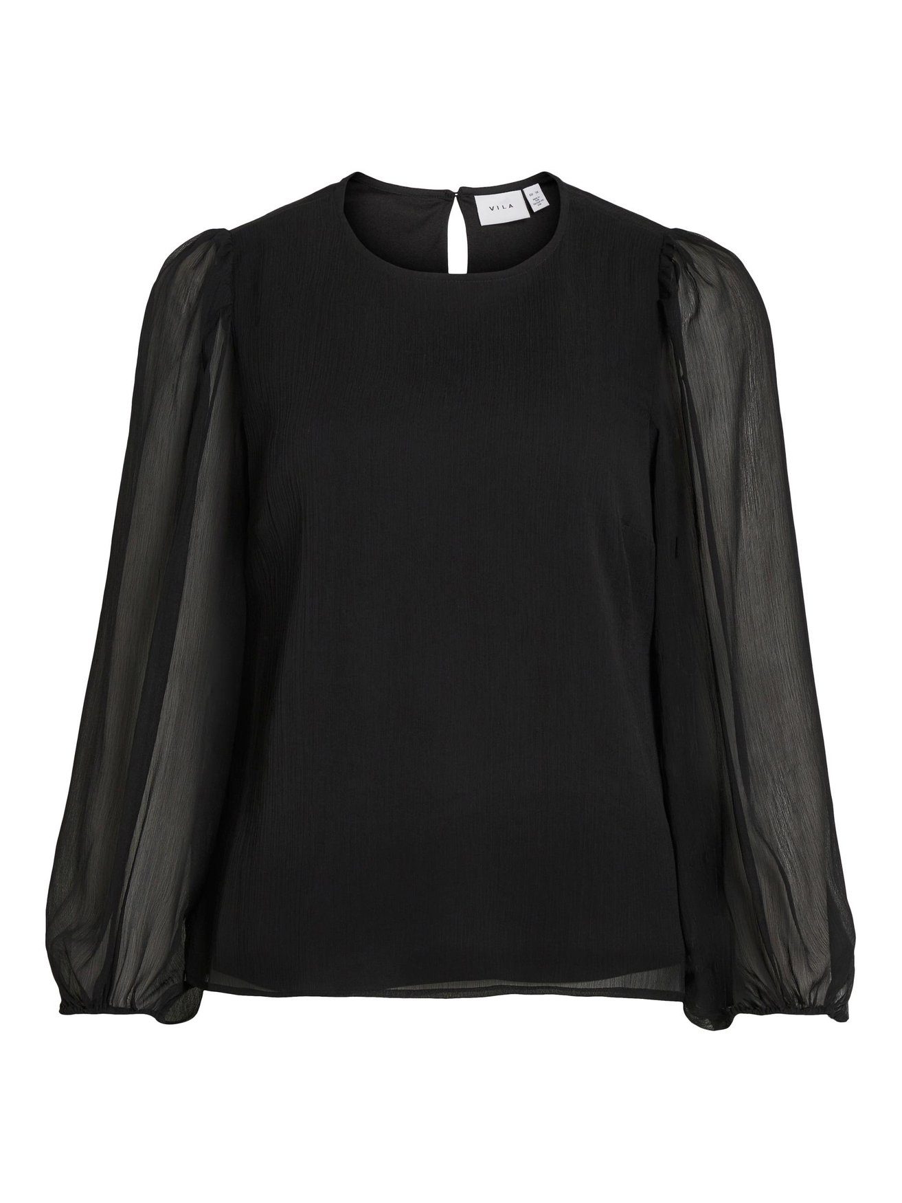 The Drop Damen Top Mit Ballonärmeln – Schwarz, Eng Anliegend, Hüftlang, Von Influencerin @lucyswhims Designed