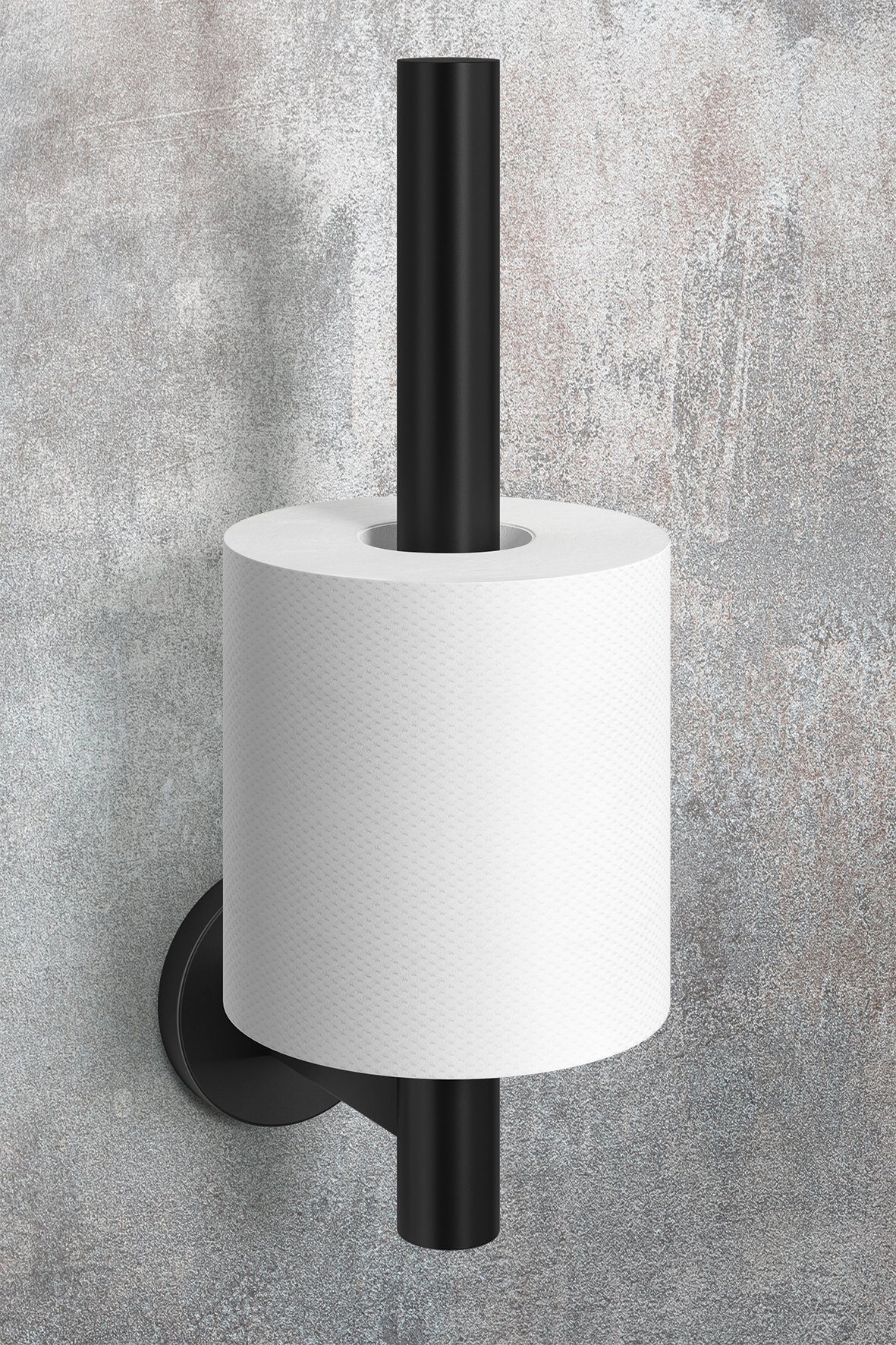 Zack Toiletten-Ersatzrollenhalter Zack SCALA Ersatz-Toilettenpapierhalter Wandmontage schwarz 40851