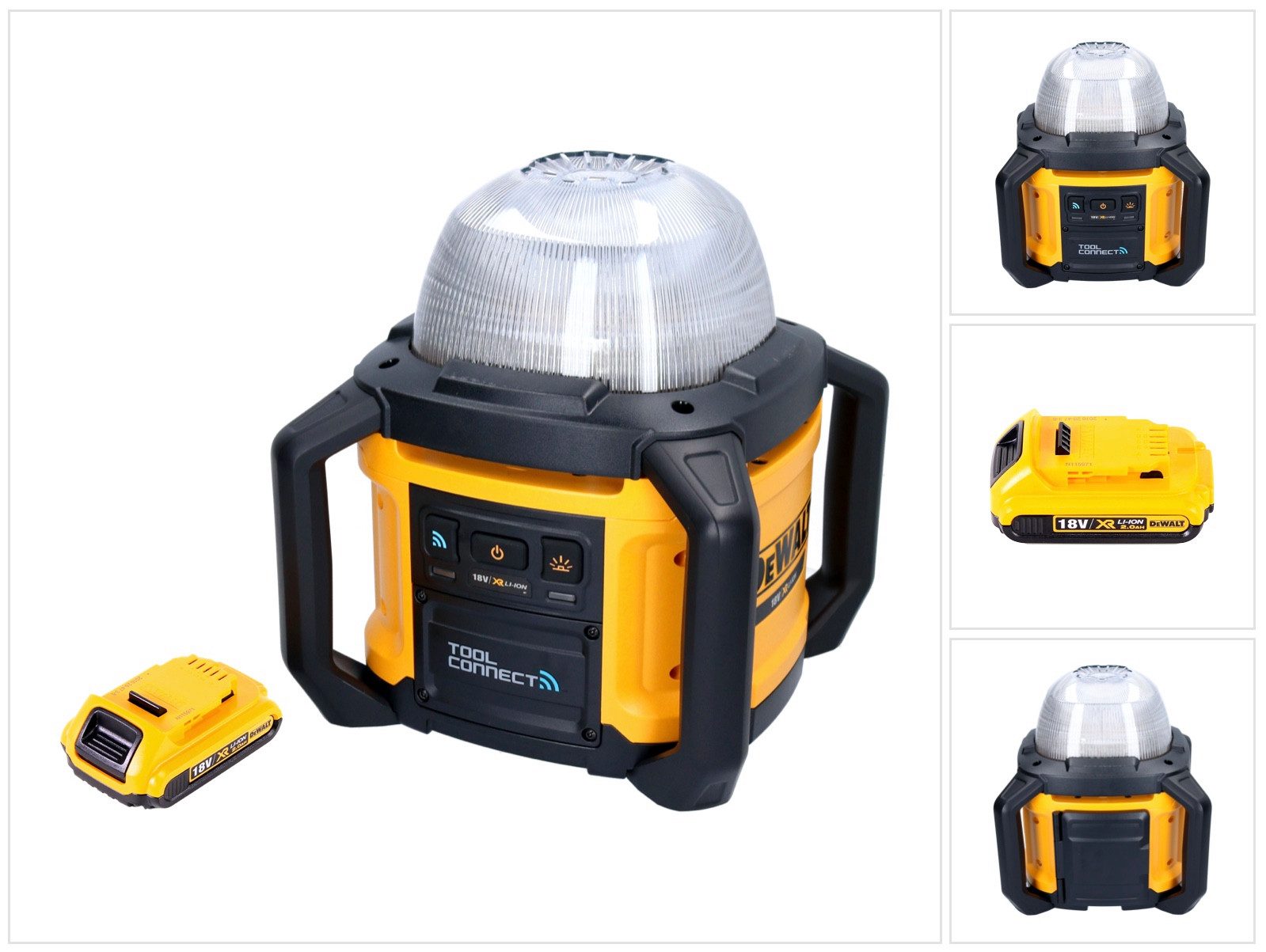 DeWalt Baustrahler DCL 074 Akku Baustellenstrahler Strahler 18 V 5000 lm 4000 Kelvin + 1