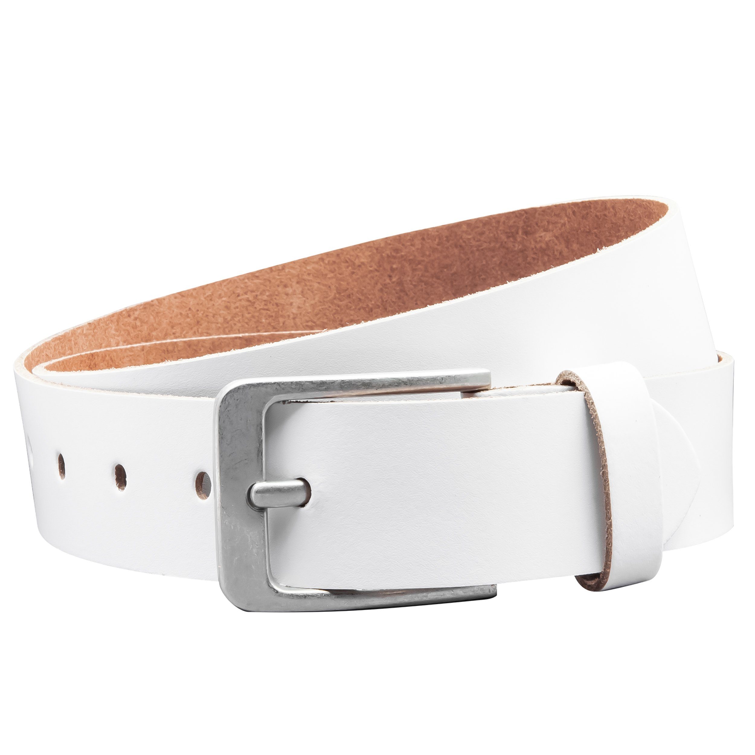 COLOGNEBELT Ledergürtel OM56-SL-Weiss MADE IN GERMANY, Weiss Kürzbar, 100 % günstig online kaufen