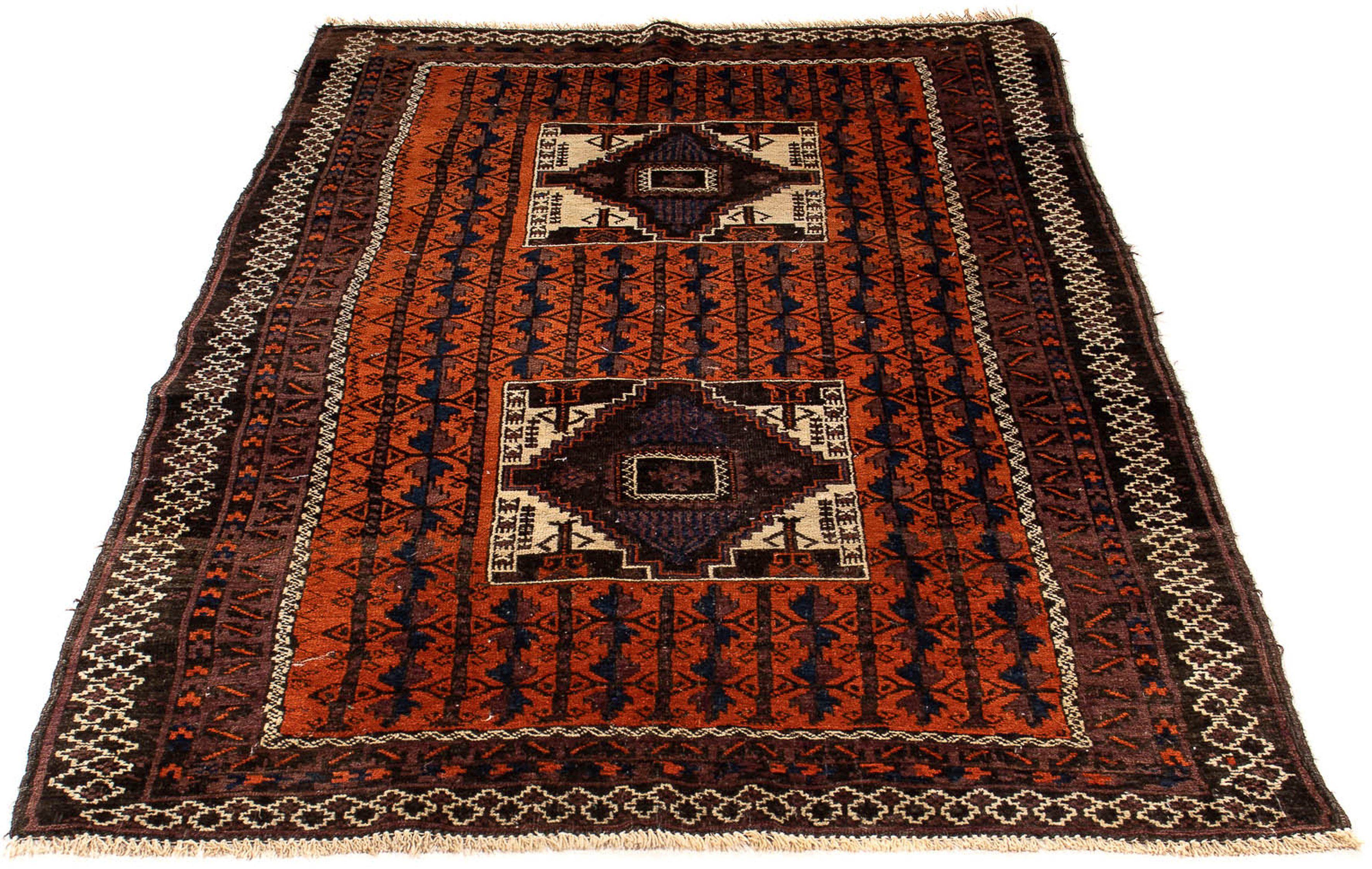 Orientteppich Belutsch - 192 x 111 cm - braun, morgenland, rechteckig, Höhe: 8 mm, Wohnzimmer, Handgeknüpft, Einzelstück mit Zertifikat