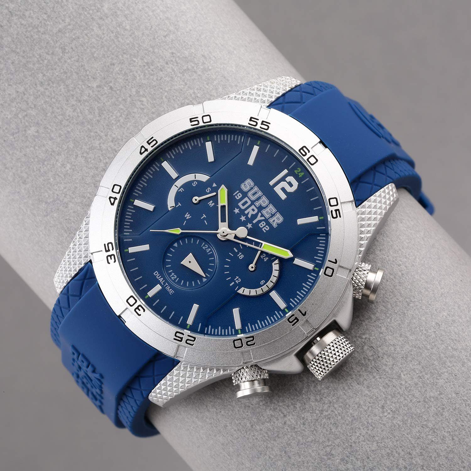 Quarz mit Silikon Multi Armband Superdry Uhr Zifferblatt Herren Quarzuhr, SYG257U
