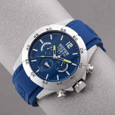 Superdry Quarzuhr, Herren Multi Zifferblatt Quarz Uhr mit Silikon Armband SYG257U