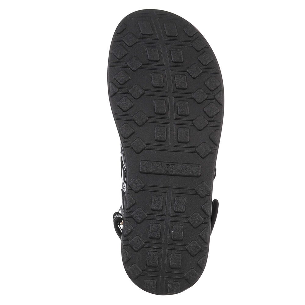 Ital-Design Komfortable Sandalen mit verstellbaren Riemen Riemchensandalette (89322994) Flach Plateausandaletten in Schwarz