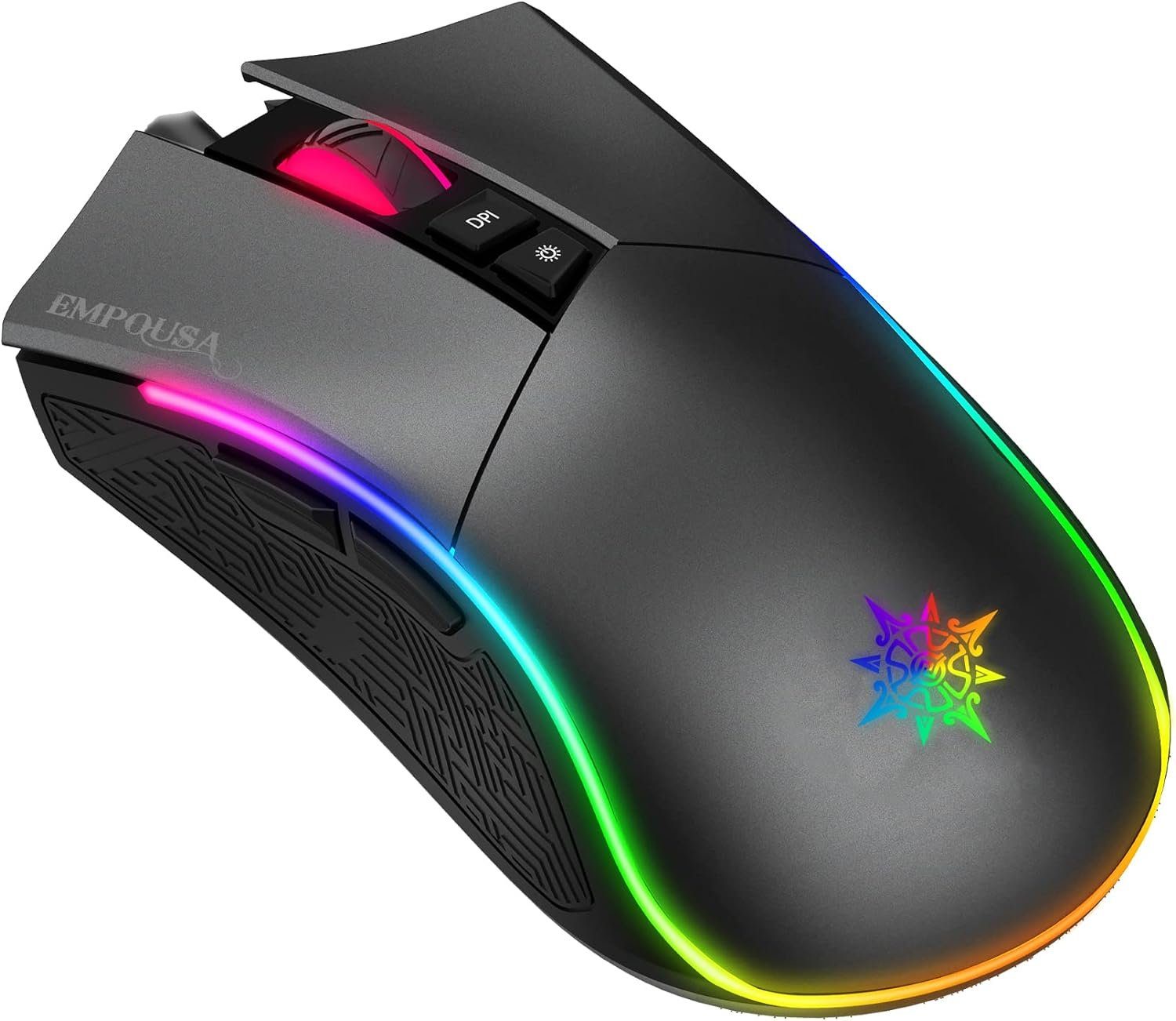 INCA IMG-GT19 RGB 7D Makro-Tasten Profiosonelle Gaming-Maus schwarz Gaming-Maus