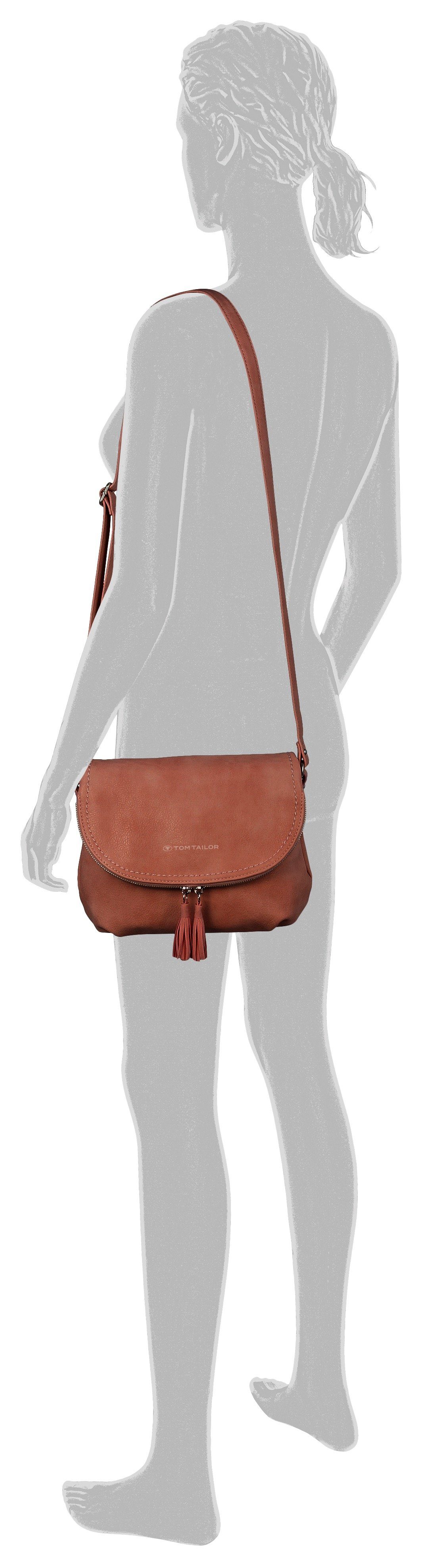 TOM TAILOR Umhängetasche LARY, Crossbody Bag mit modischen Quasten am Zipper