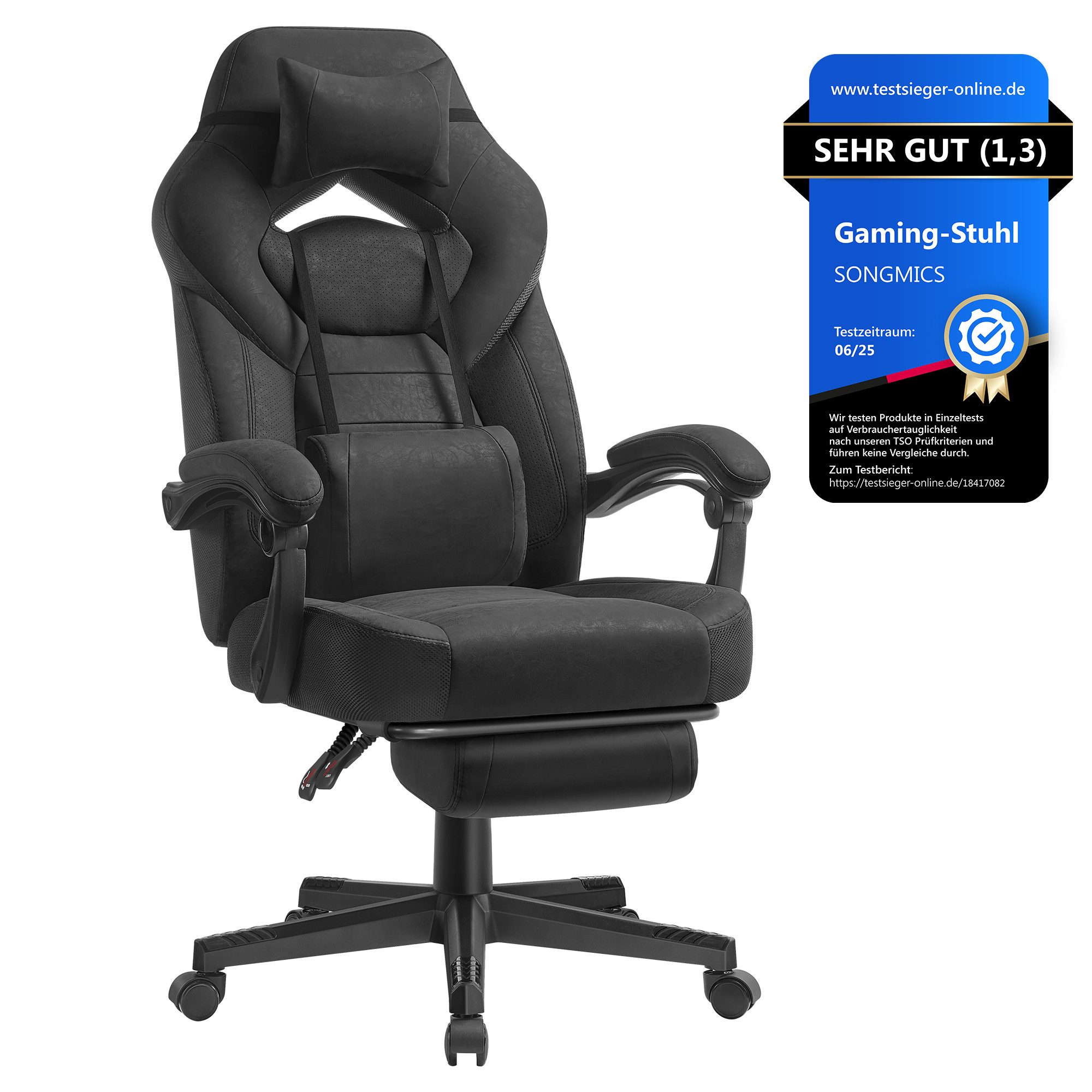 SONGMICS Bürostuhl, Gaming-Stuhl, Computerstuhl, ergonomisches Design, mit günstig online kaufen