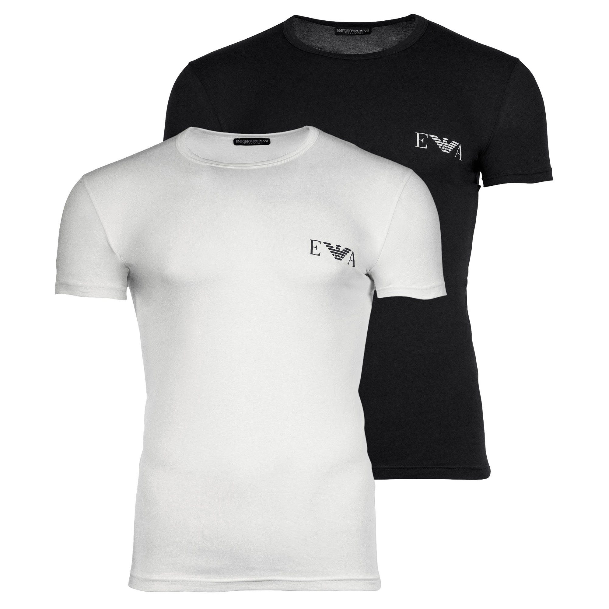 Emporio Armani T-Shirt Herren T-Shirt 2er Pack Baumwolle BOLD MONOGRAM (Packung, 2er Pack)