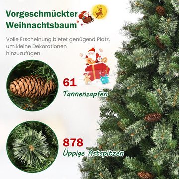 COSTWAY Künstlicher Weihnachtsbaum, 61 Tannenzapfen & 878 Spitze