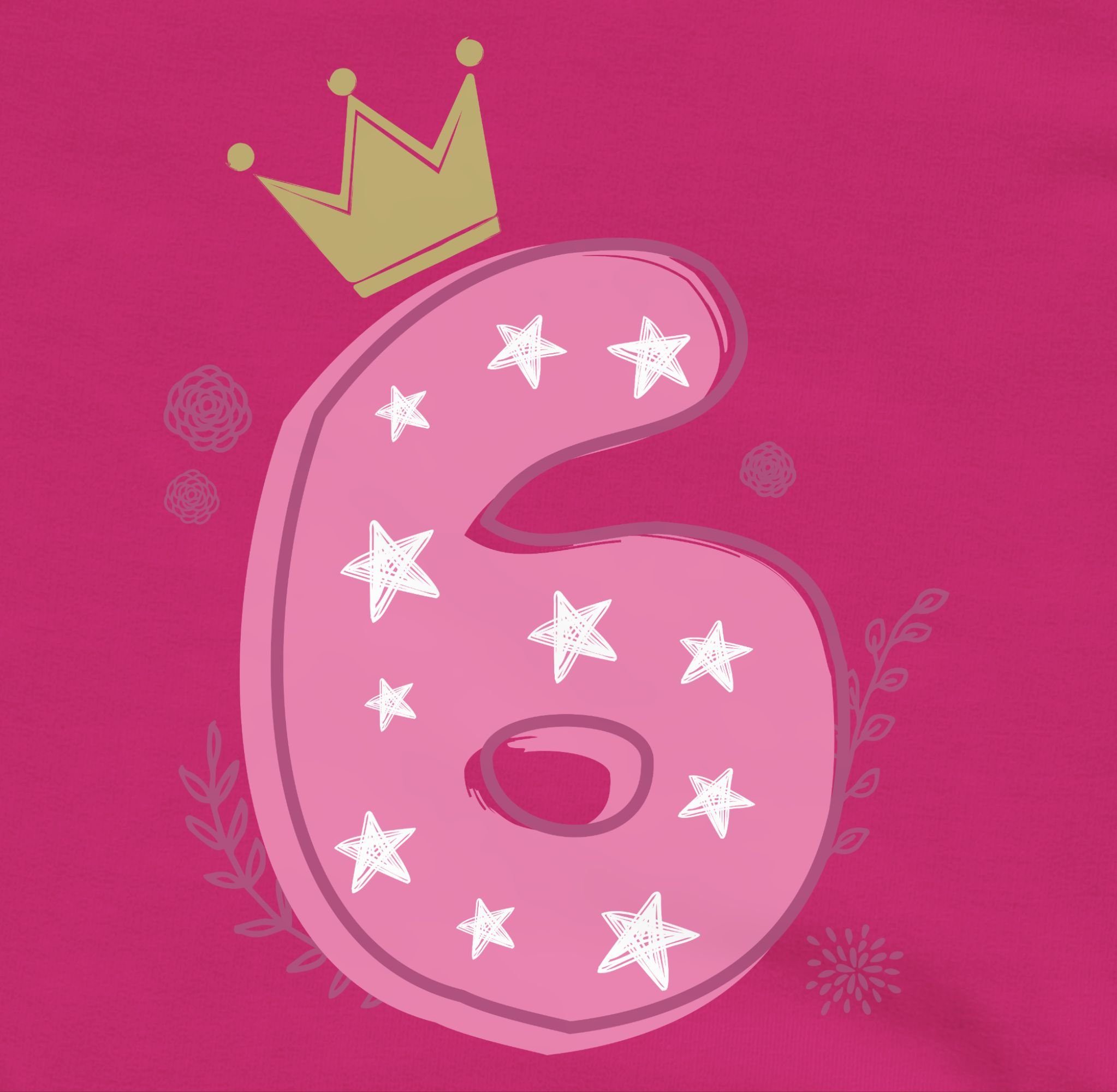 Shirtracer Sweatshirt Sechster Mädchen Krone Sterne 6. Geburtstag – Bild 2 von 5