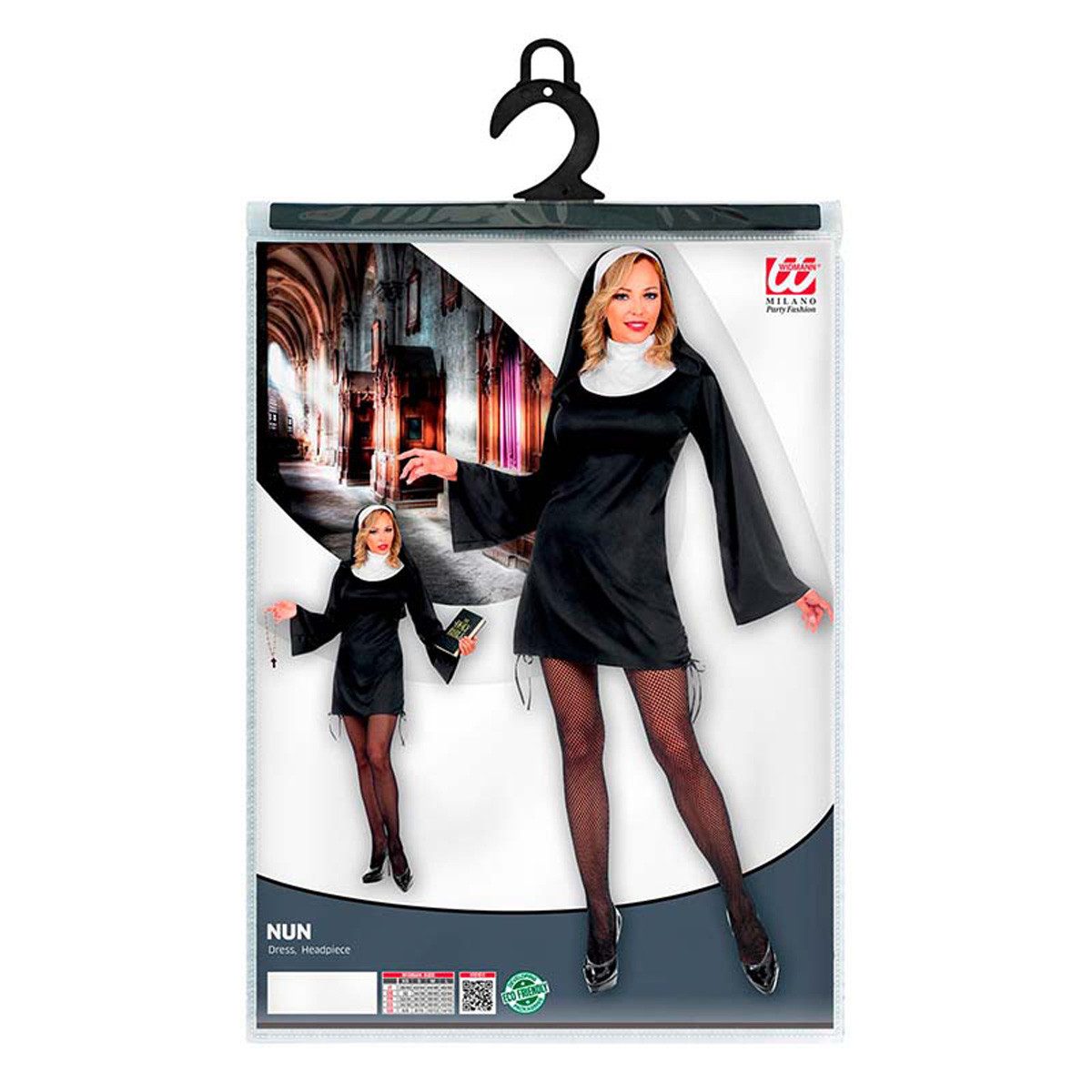 Widmann S.r.l. Nonnen-Kostüm Kostüm Nonne für Damen, Kleid und Haube