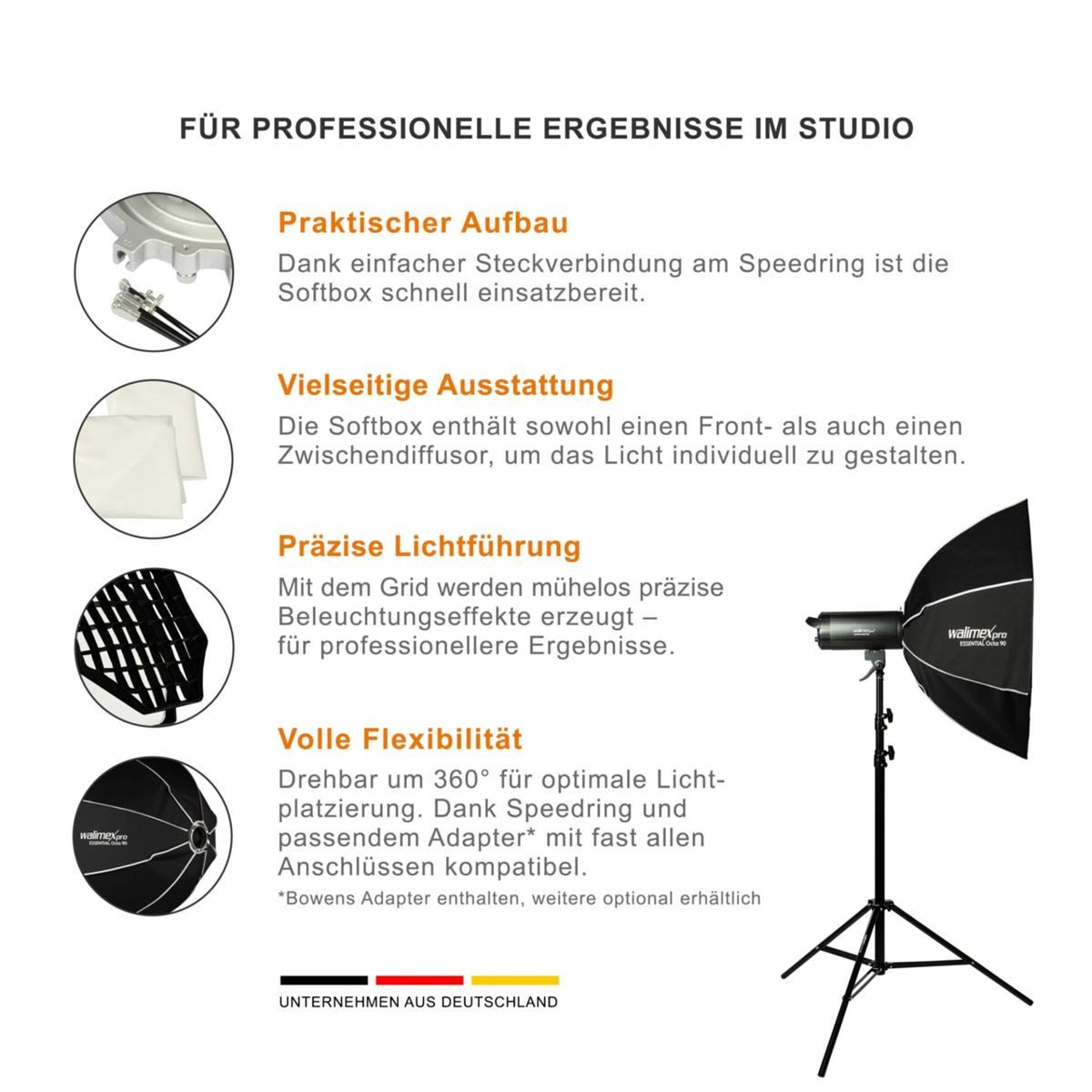 walimex pro Softbox Essential Octa 90 Blitzgerät