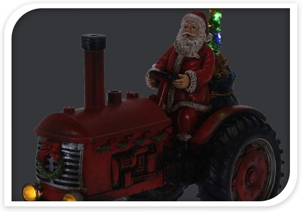 SELF IMPORT AGENCIES Weihnachtsmann LED, (Traktor) mit Beleuchtung und Rot Sound