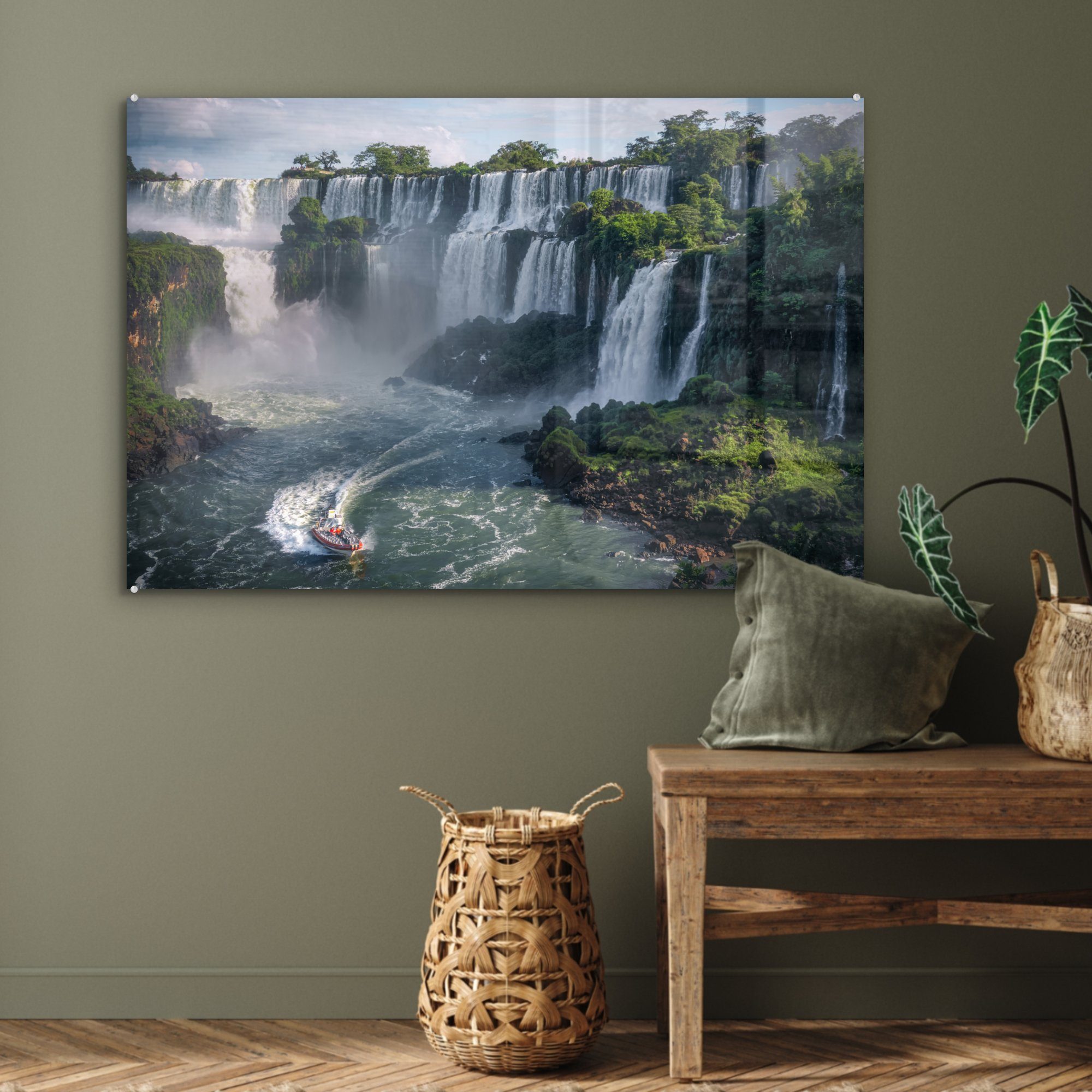 Wasserfälle, Wohnzimmer (1 & MuchoWow Schlafzimmer Acrylglasbild Argentinische Acrylglasbilder St),