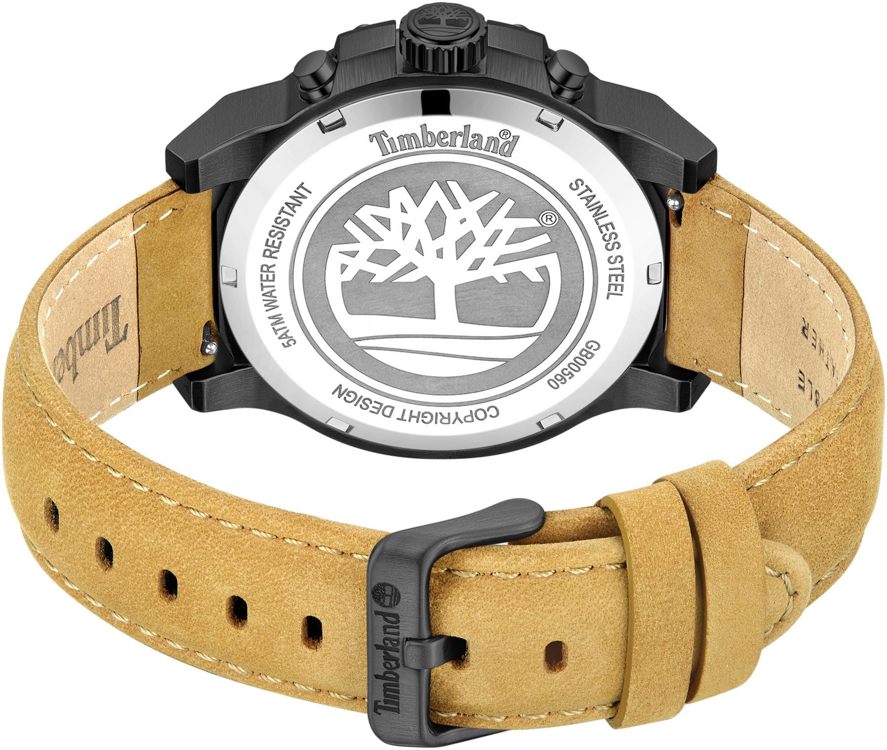 Timberland Chronograph FAST STRIKE TDWGB0056003, Quarzuhr, Armbanduhr, Herrenuhr, Lederarmband, Stoppfunktion, Datum