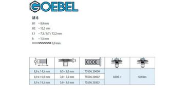 GOEBEL GmbH Setzmutter 7550620000, (250x Blindnietmuttern Nietmuttern - M6 - Aluminium - Flachkopf, 250-St., Klemmbreich 0,5 - 3 mm Einziehmutter Einnietmuttern), Rundschaft gerändelt mit Unterkopfverzahnung Schaftende offen GO-NUT