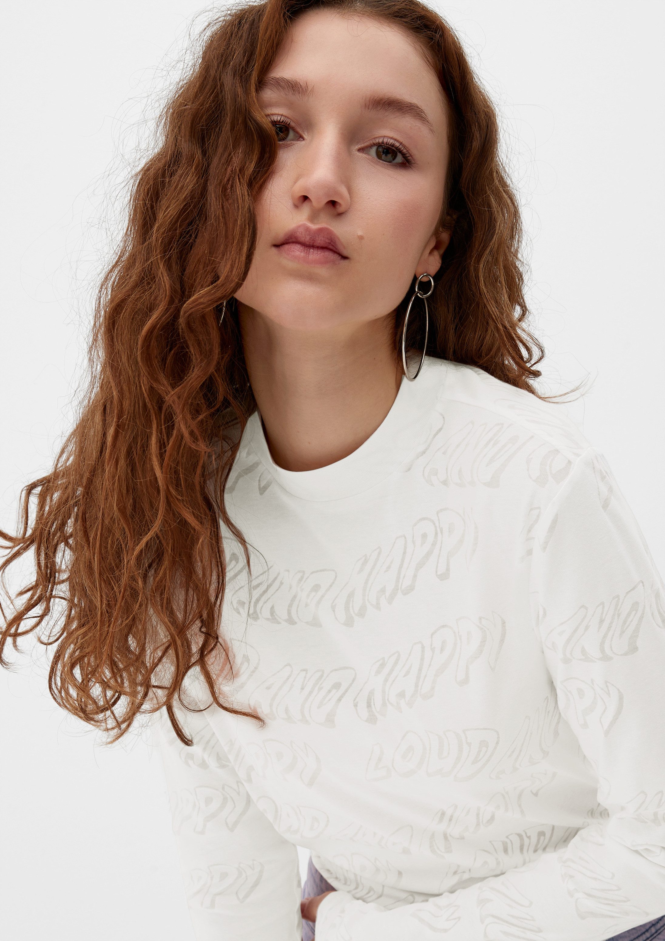 QS Langarmshirt T-Shirt Longsleeve mit Ausbrennermuster – Bild 4 von 5
