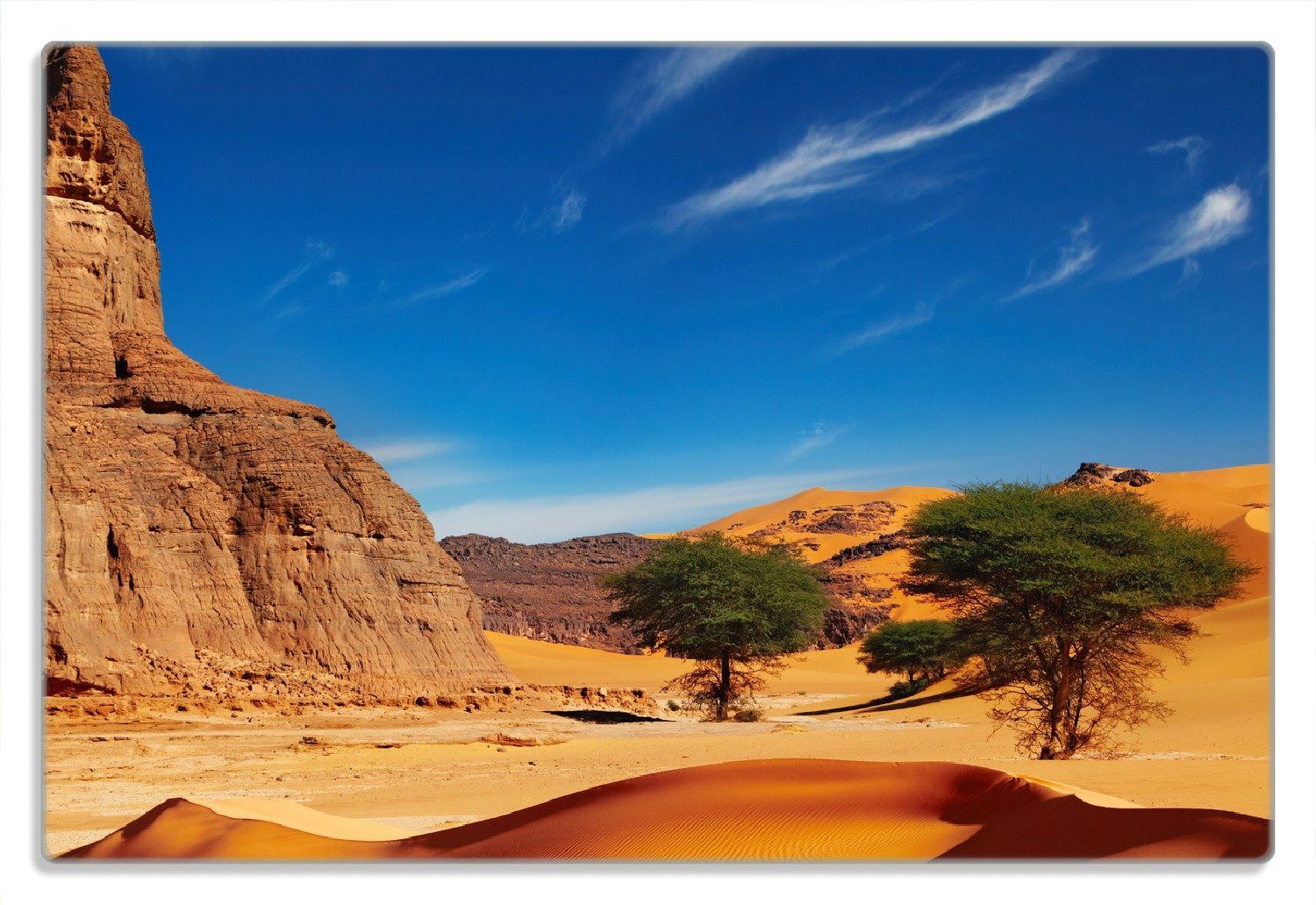 Wallario Frühstücksbrett In der Wüste Gummifüße 20x30cm 4mm, (inkl. 1-St), rutschfester Sahara