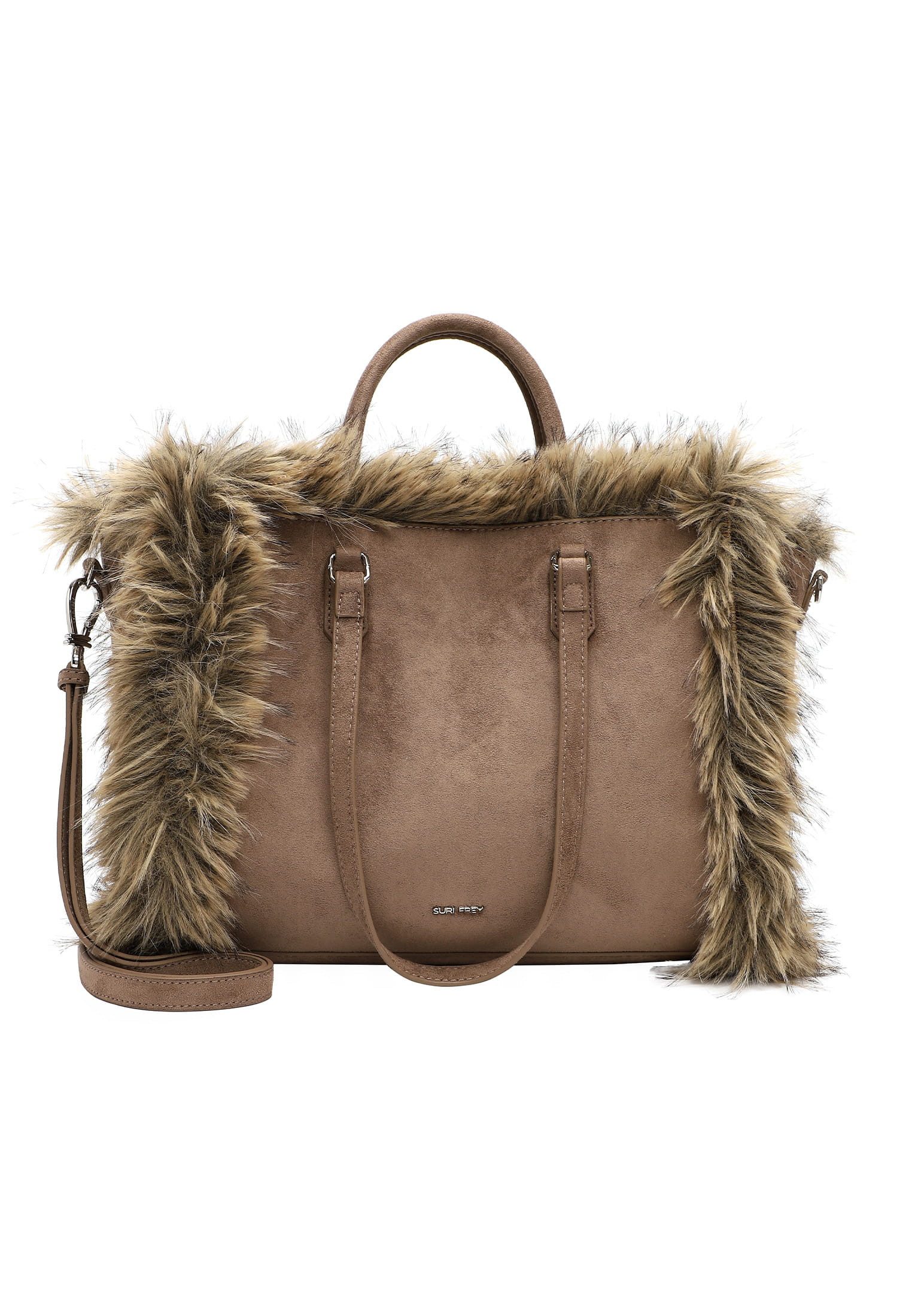 SURI FREY Shopper SFY Chessy Suede, Logo Patch