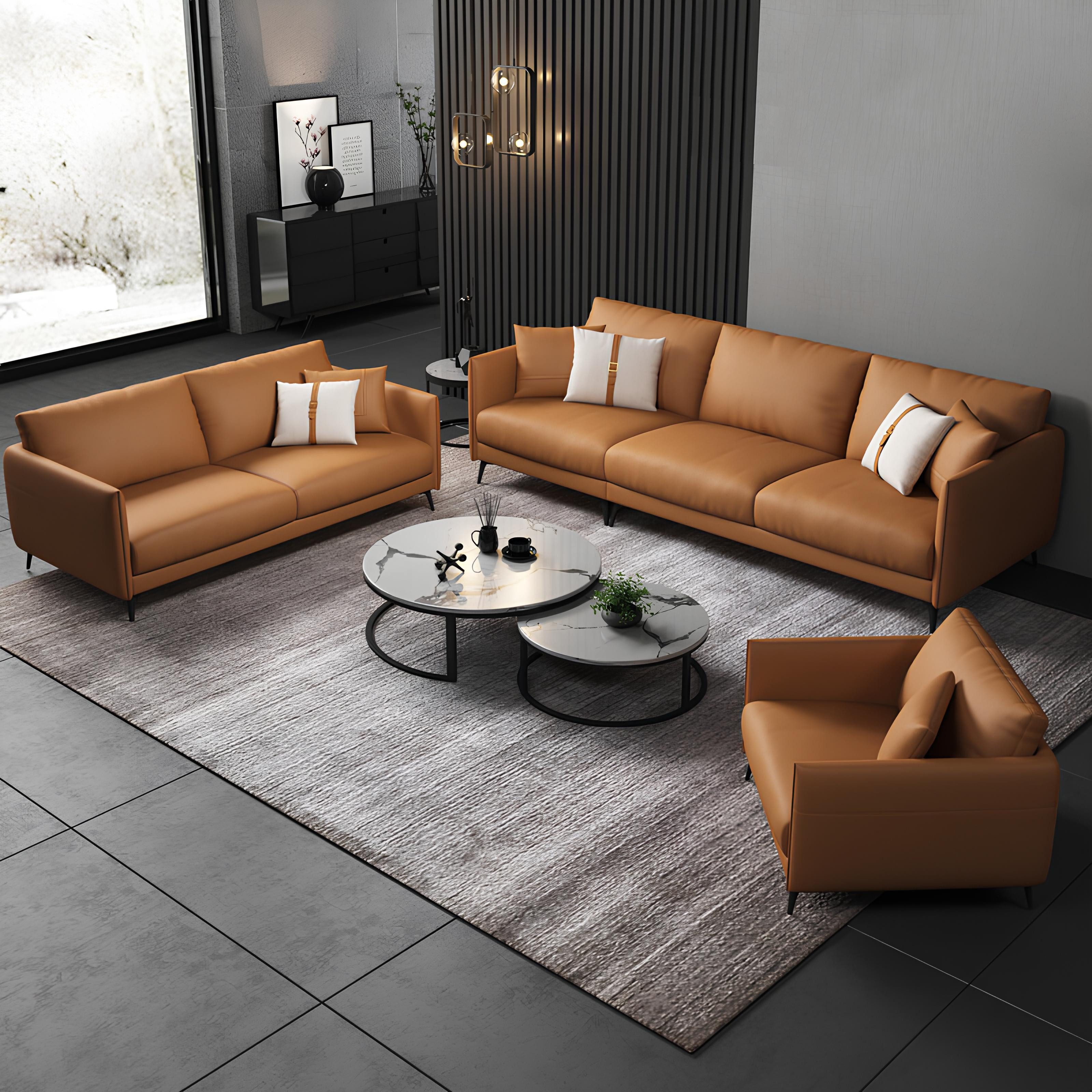 Xlmoebel Sofa Ledercouchgarnitur in modernem Design günstig online kaufen