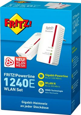 AVM FRITZ!Powerline 1240E WLAN Set Netzwerk-Adapter F-Stecker