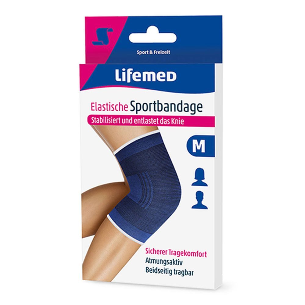 LifeMed Kniebandage Lifemed Sportbandage Kniestütze elastisch Größe M