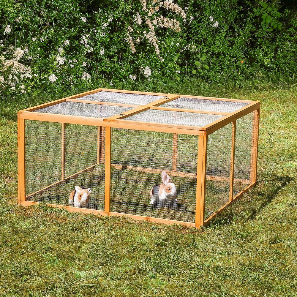 Feel2Home Freigehege Holz Freilauf Freigehege Hasenstall günstig online kaufen