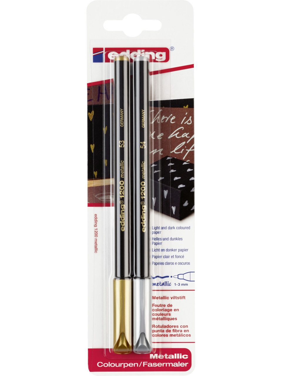 edding Collegeblock edding Fasermaler e-1200 2er Set gold/silber 1 - 3