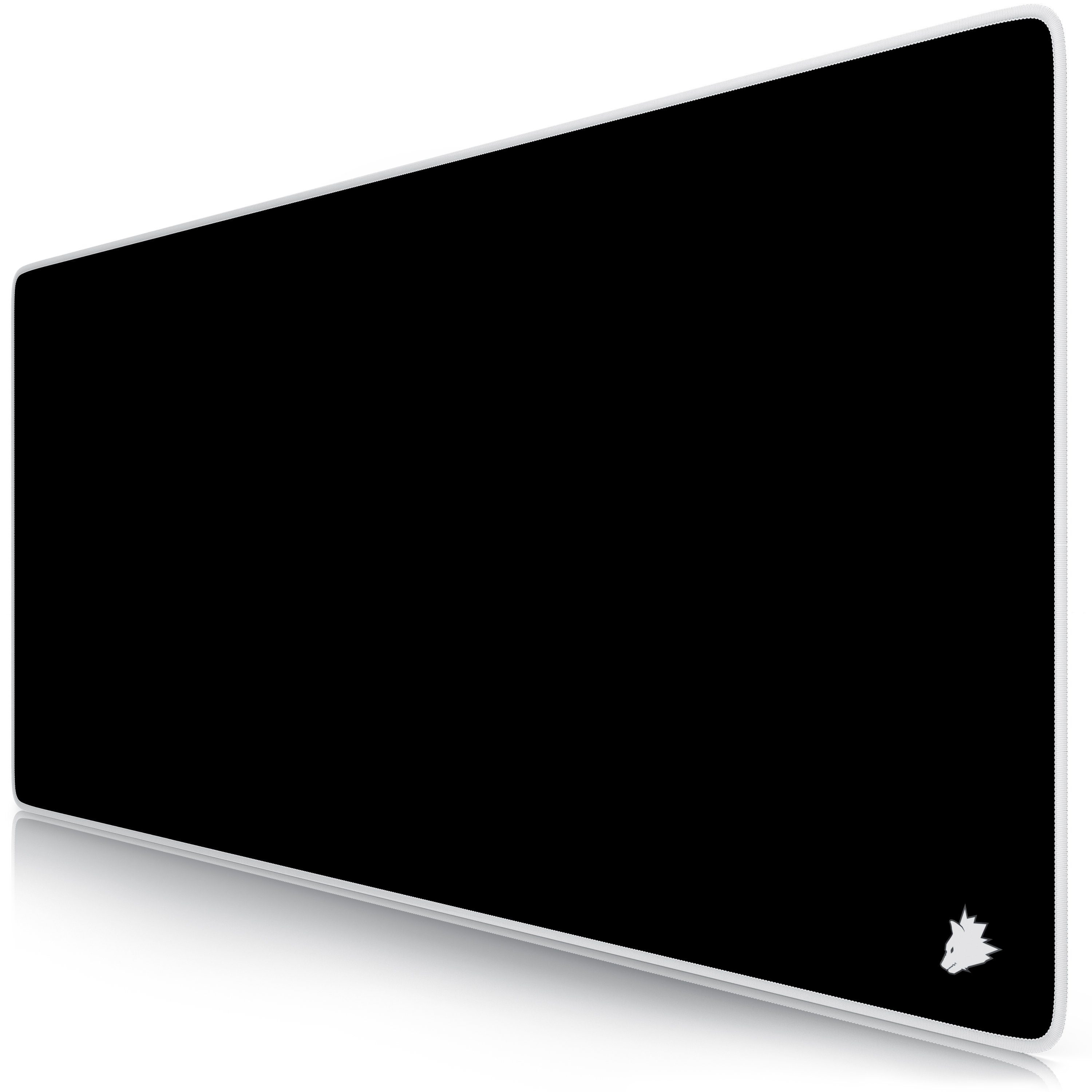 Titanwolf Gaming Mauspad XXL Speed Mousepad 900 x 400 x 3 mm, große Tischunterlage (1-St), rutschfest, abwaschbar, Geschwindigkeit & Präzision, Symbol weiß