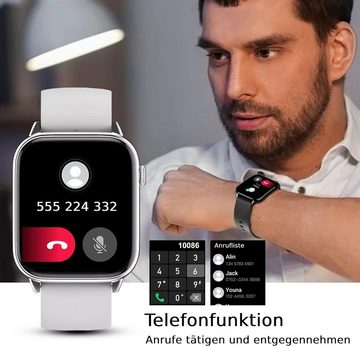 Deunis Smartwatch (1,9 Zoll, Android iOS), Sportuhr mit Telefonfunktion für kompatibel mit Fitness Tracker