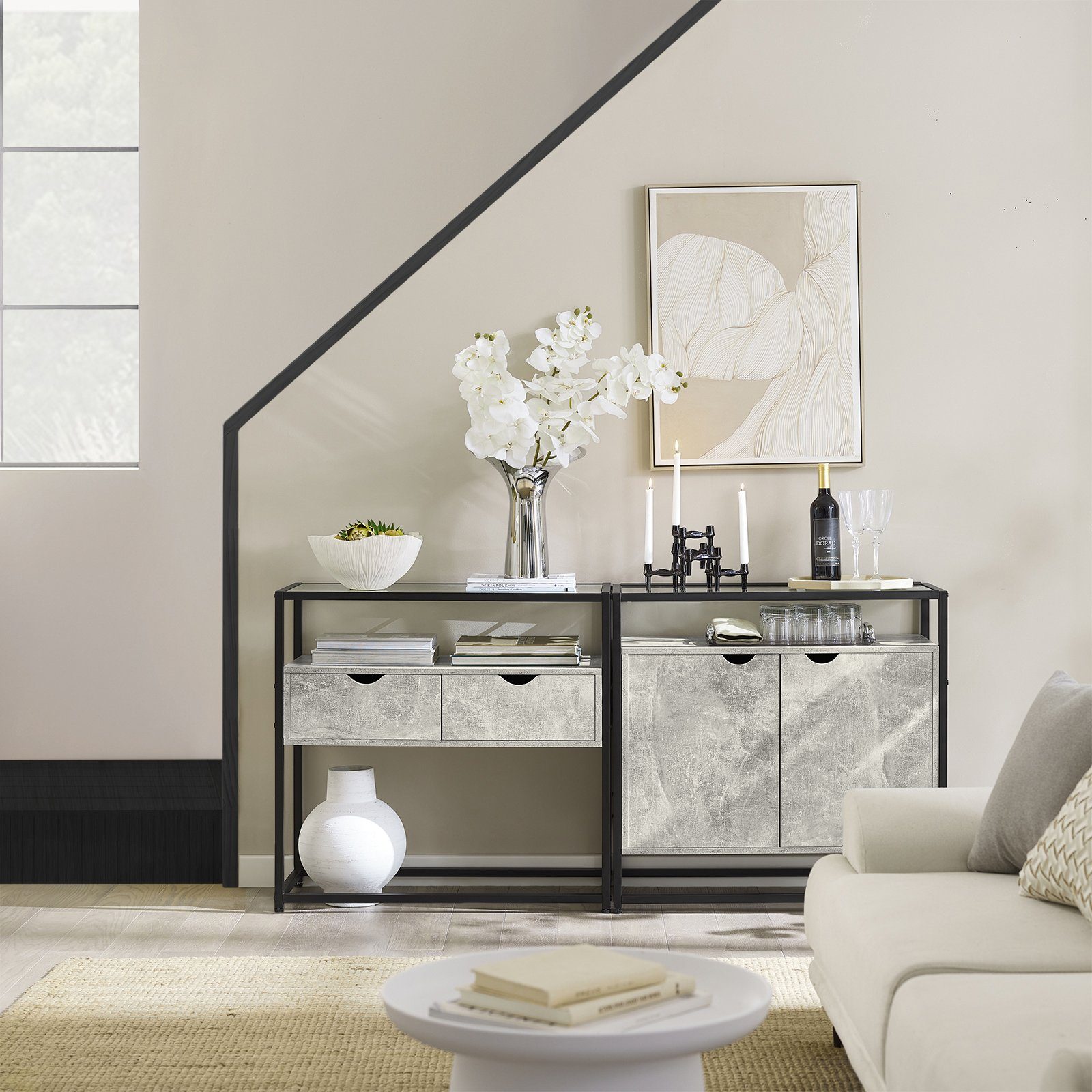 SoBuy Konsolentisch FSB54, schmal Flurtisch Sideboard Beistelltisch Sofatis günstig online kaufen