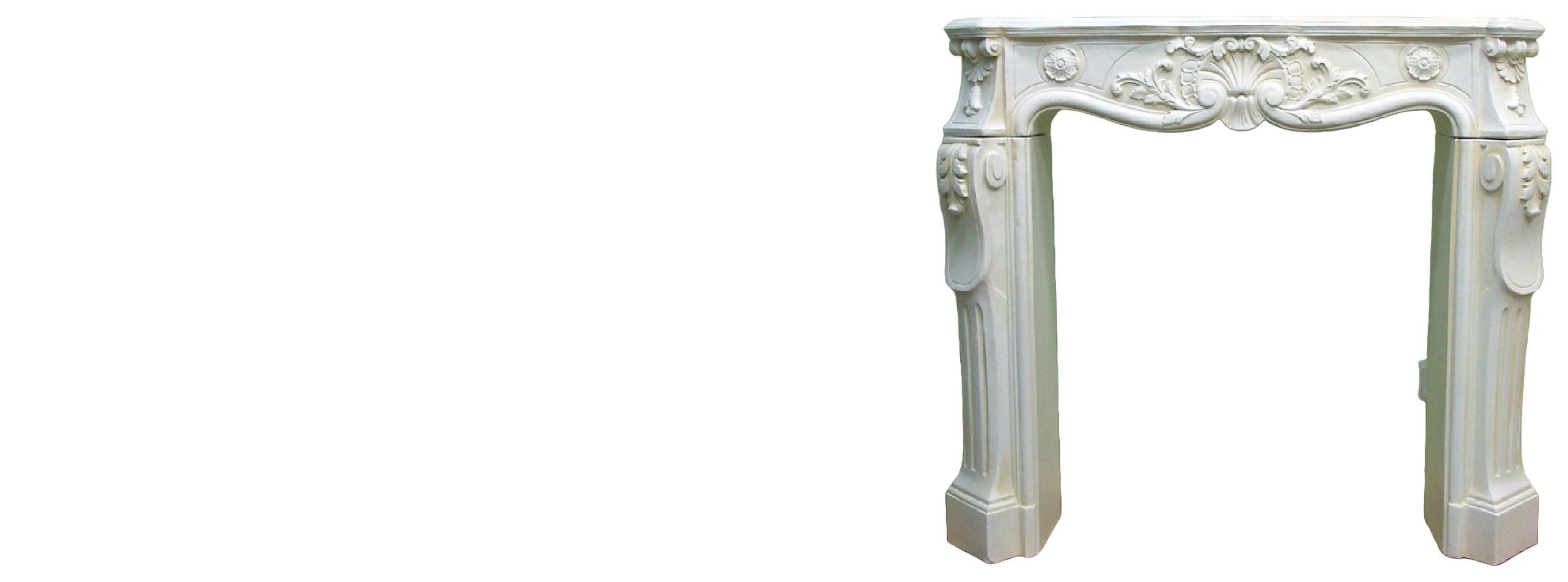 Xlmoebel Dekokamin Neue elegante Design-Dekoration für Kamine im Wohnzimmer (Kaminatrappe Material: Kunststoff/Stuck 116 cm Höhe), Hergestellt in Europa
