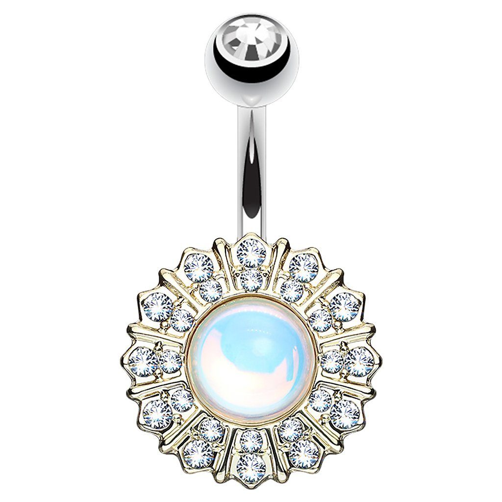 Bauchnabelpiercing Piercing Chirurgenstahl Kristall Tribal Blume