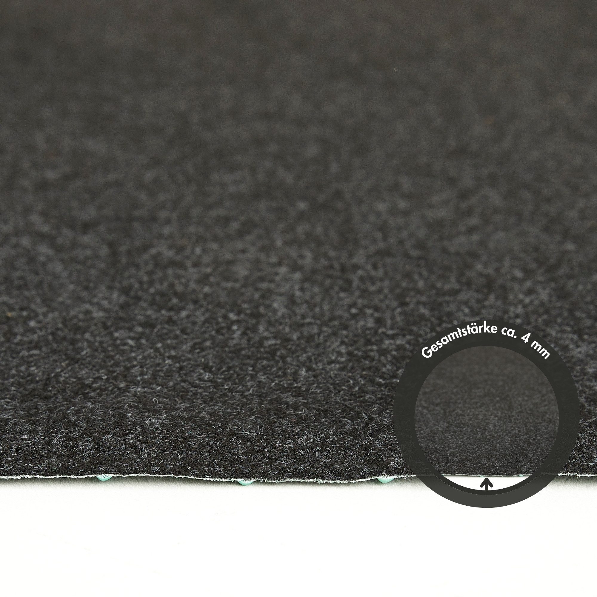 Andiamo Kunstrasen Field, Gesamthöhe 4 mm, Made in Belgium, rechteckig, für Balkon & Terrasse, mit Drainage-Noppen, Nadelfilz-Optik